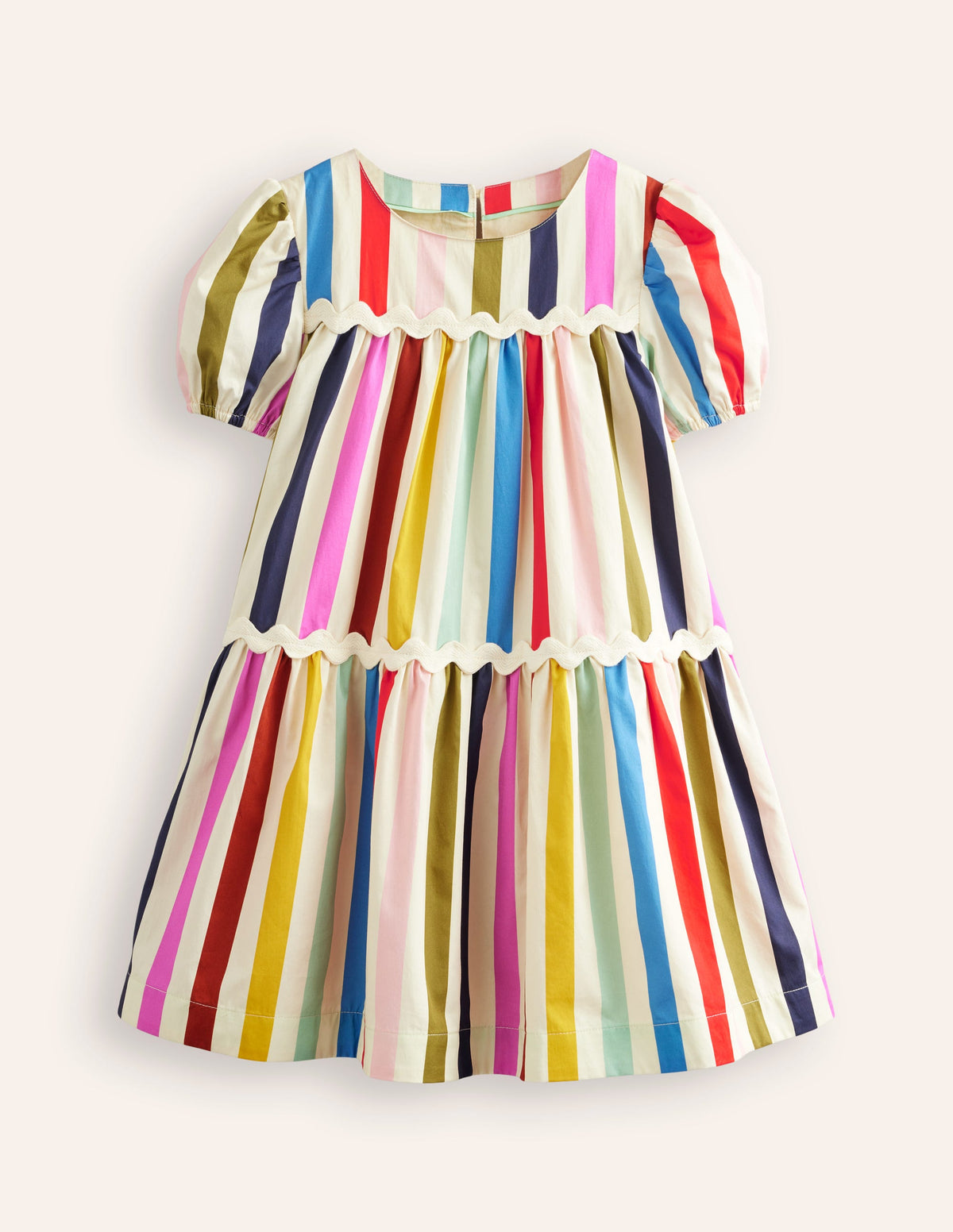Tiered Stripe Dress-Rainbow Multi Stripe - Image 4
