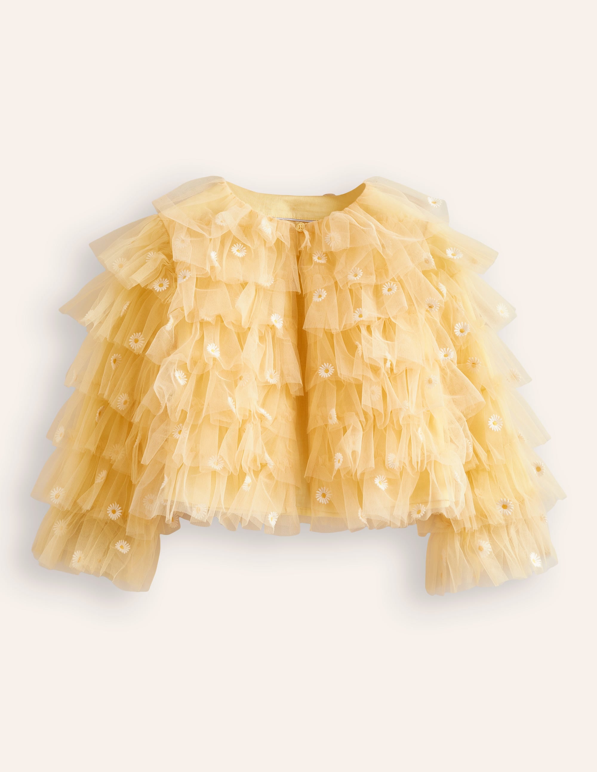 Tiered Tulle Jacket-Spring Yellow Daisies - Image 1