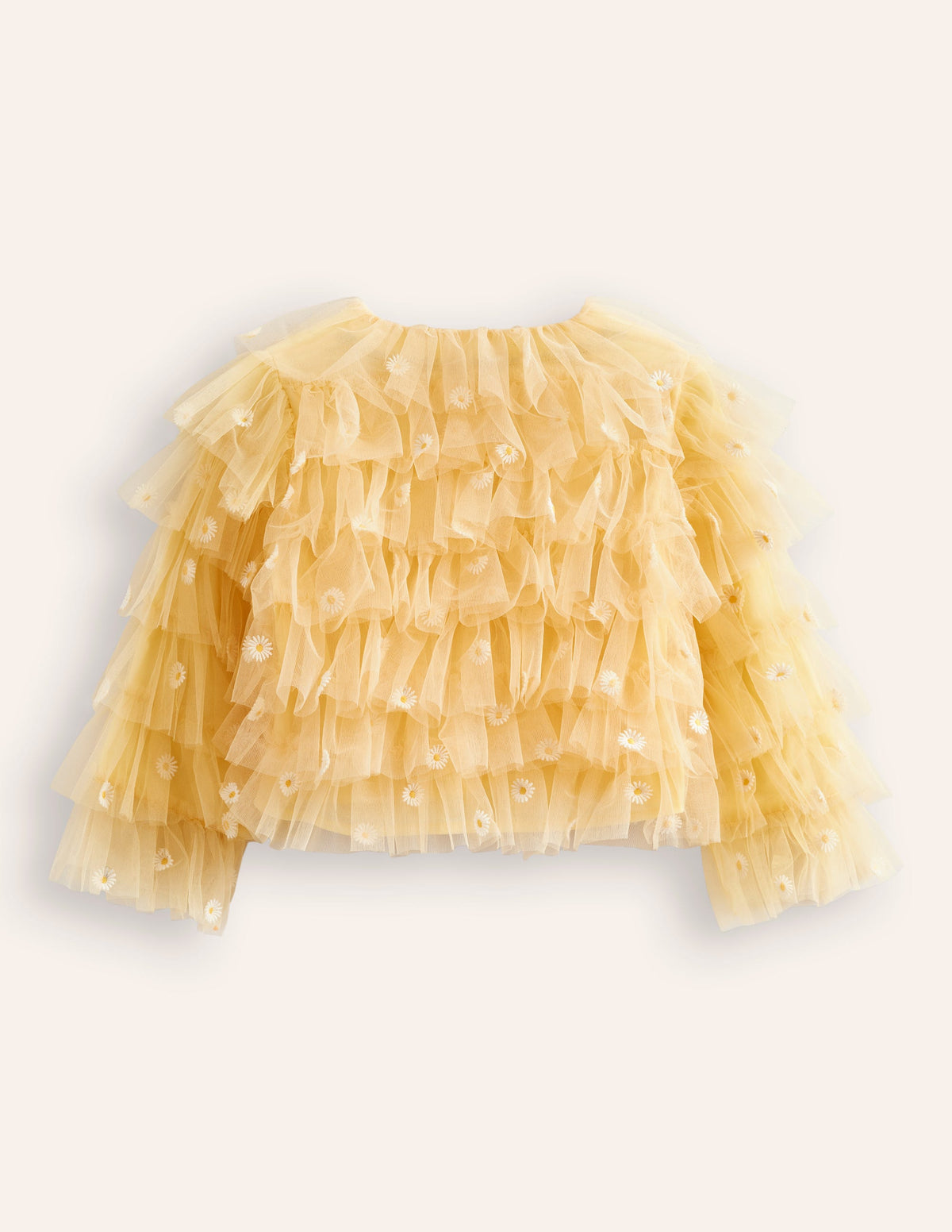 Tiered Tulle Jacket-Spring Yellow Daisies - Image 2