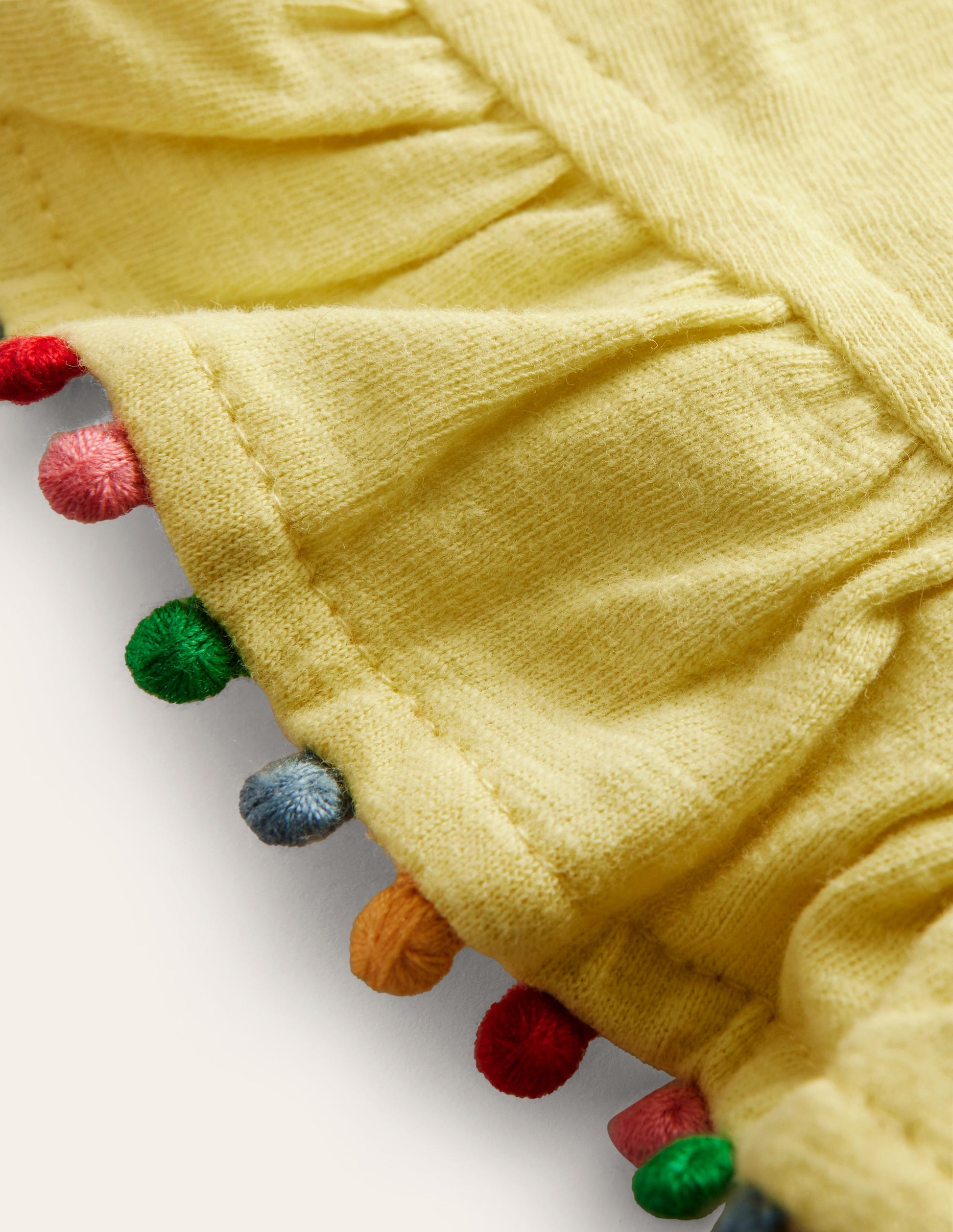 Pom Trim T-Shirt-Zest Yellow-3