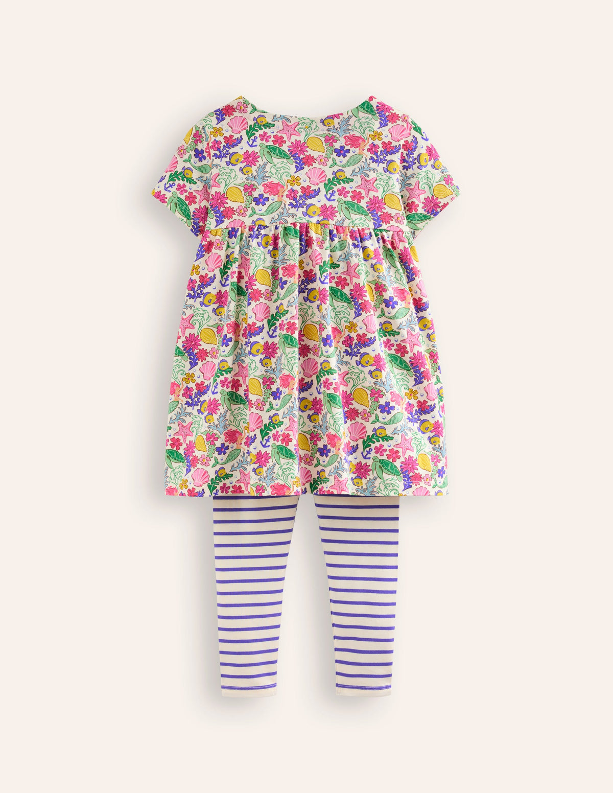 Short Sleeve Printed Tunic Set-Mermaid Ditsy-2