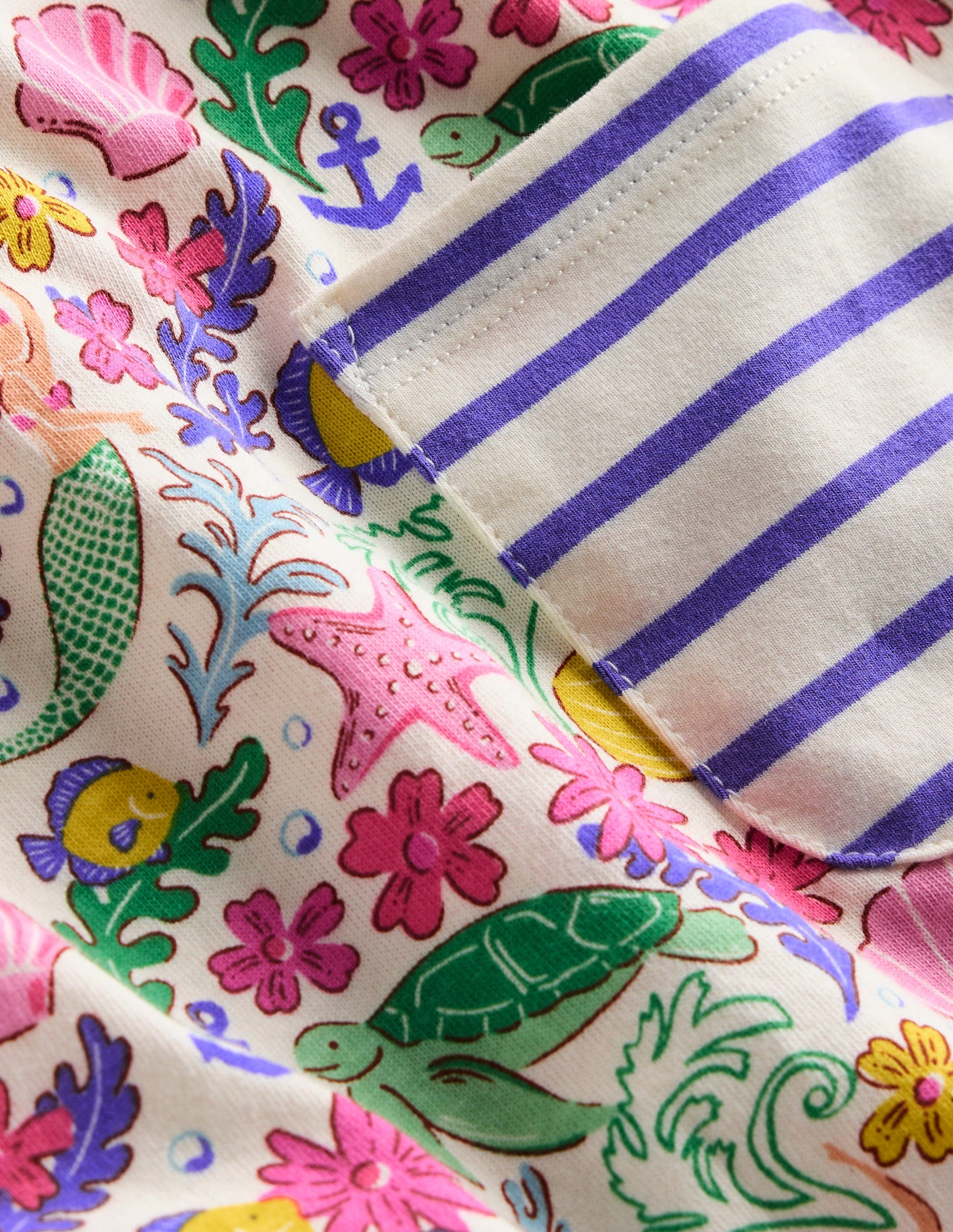 Short Sleeve Printed Tunic Set-Mermaid Ditsy-3