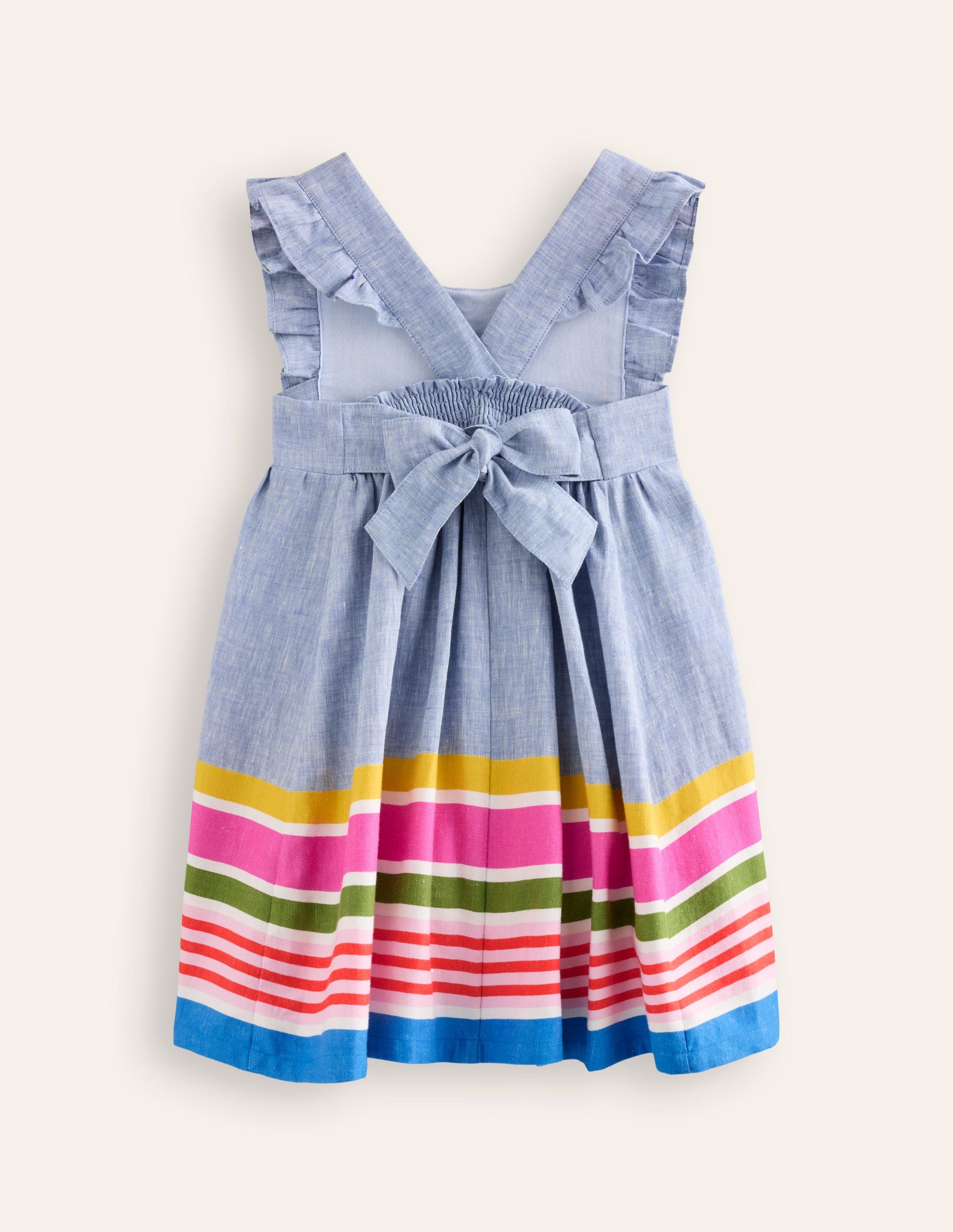 Bow Back Dress-End on End Stripe-5