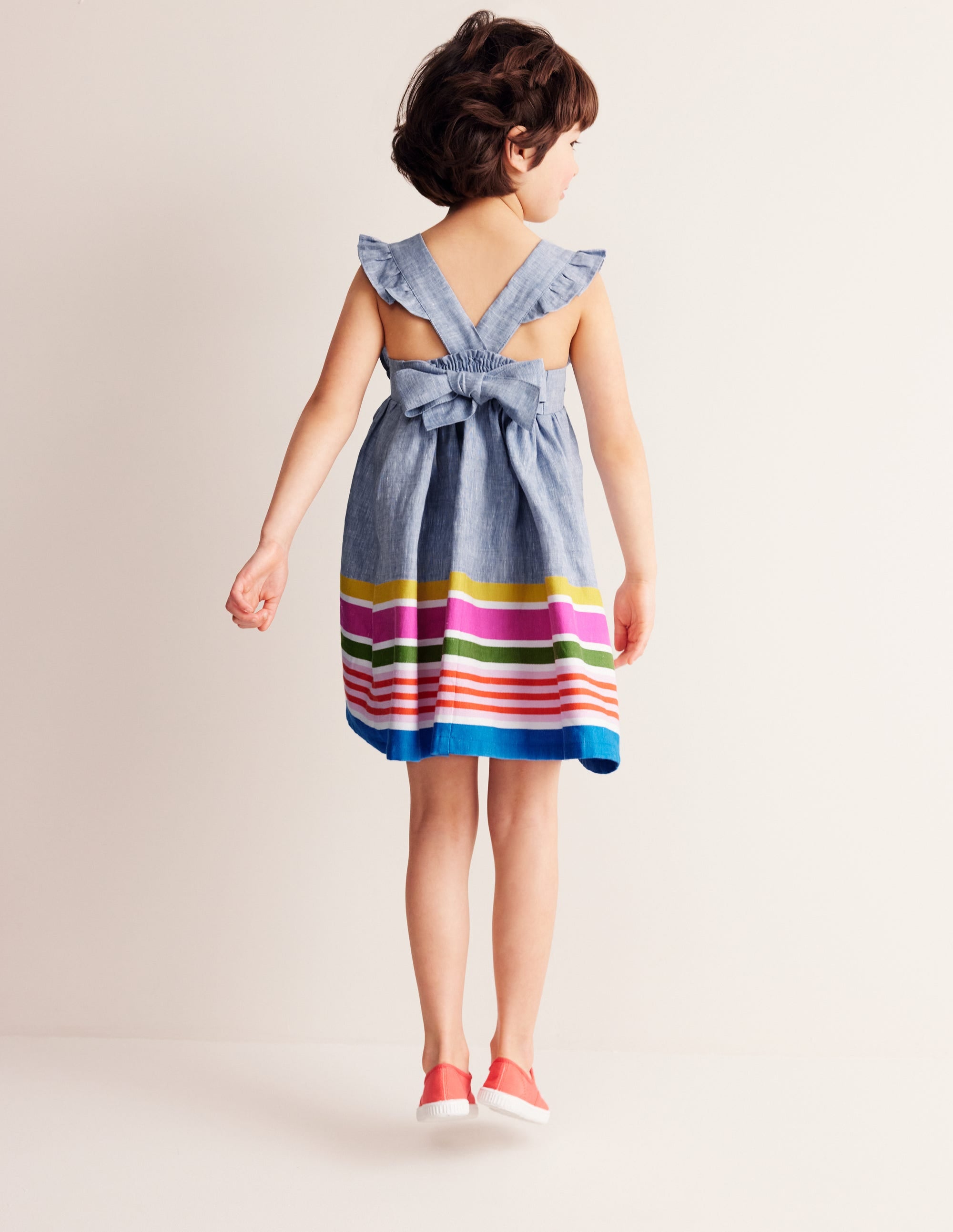 Bow Back Dress-End on End Stripe - Image 2