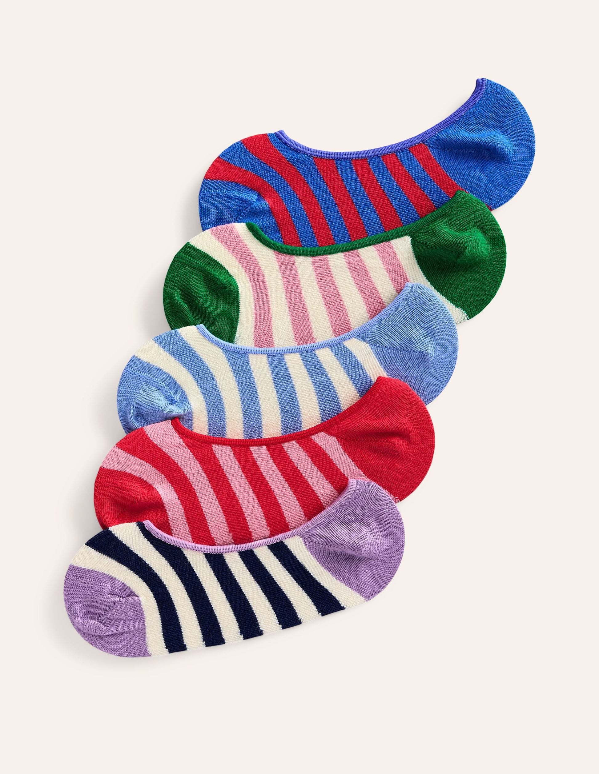 5 Pack Secret Socks-Multi Colourblock Stripe-1