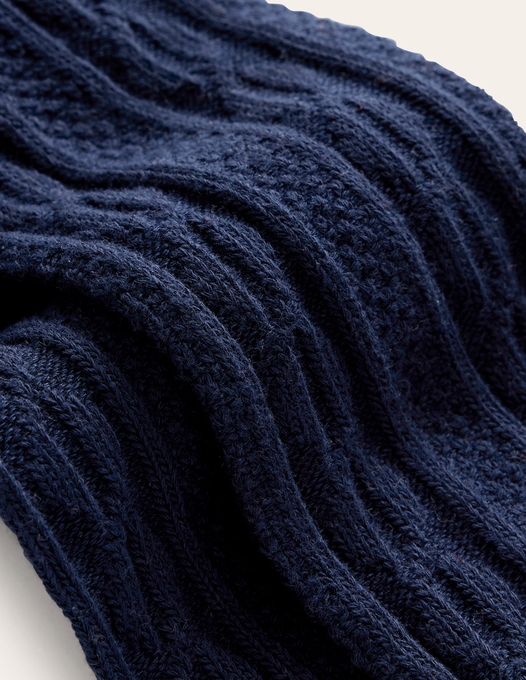 Cable Footless Tights-College Navy - Image 3