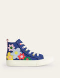 Canvas High Tops-Sapphire Blue Multi Floral