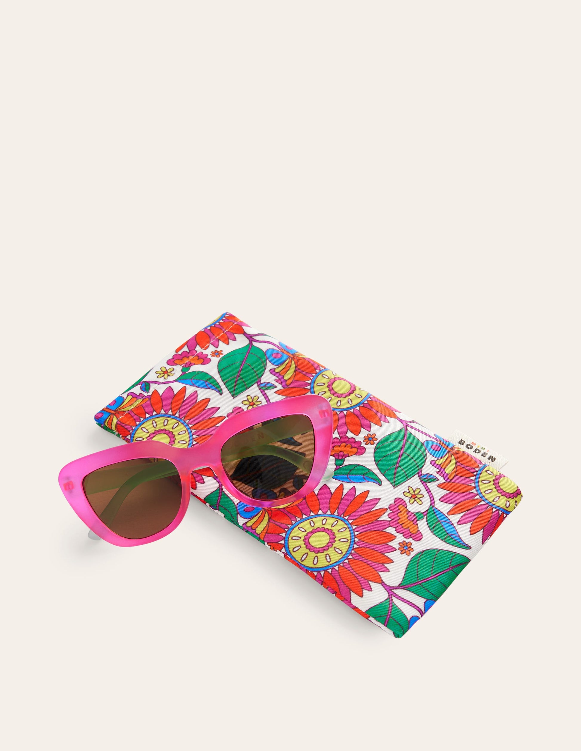 Classic Sunglasses-Pink and Green Colourblock-2
