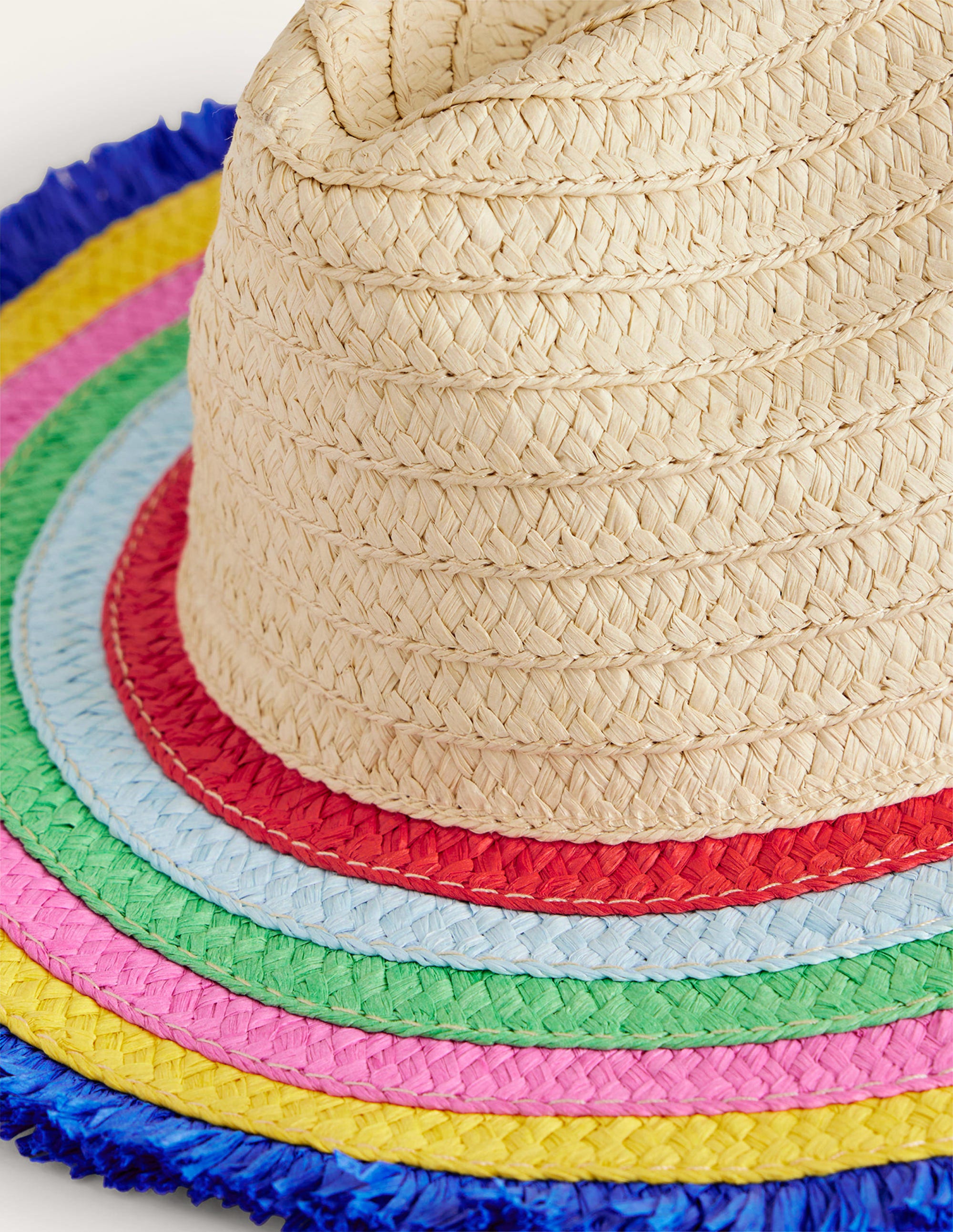 Straw Hat-Multi Stripe Brim - Image 2