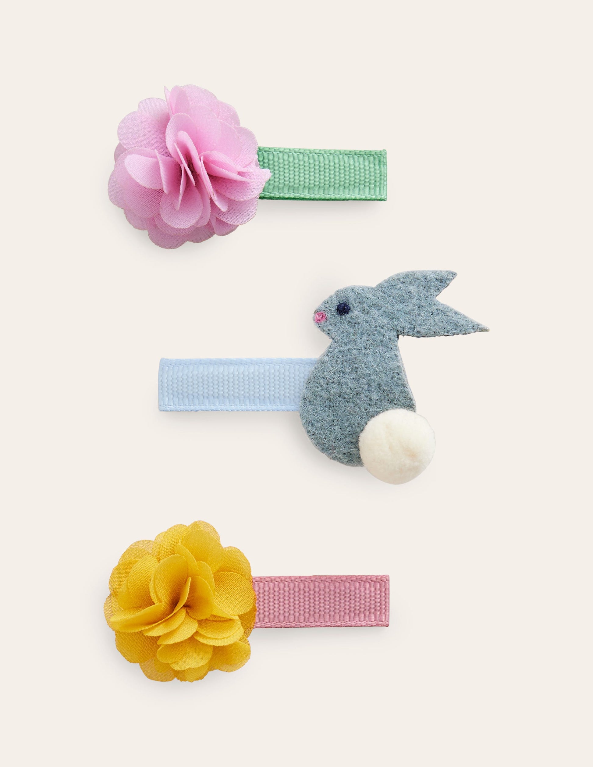 3 Pack Hair Clips-Spring Bunnies-1