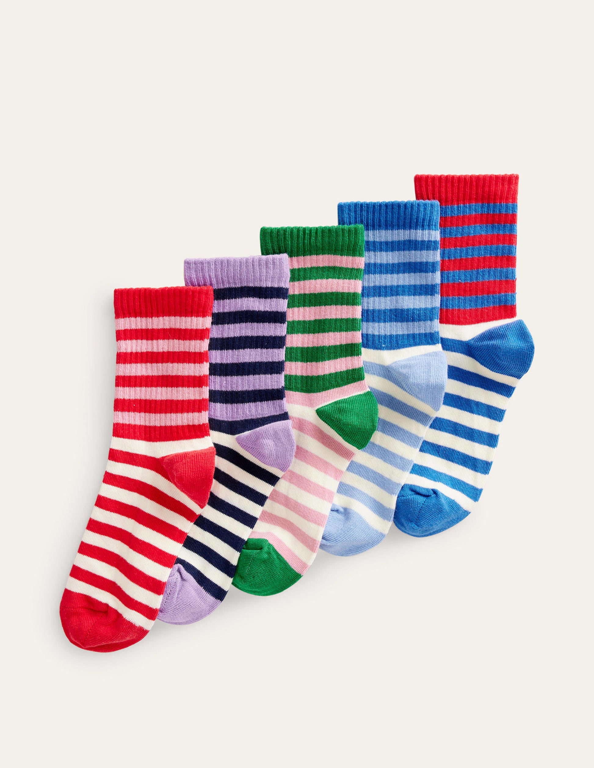 5-Pack Ribbed Socks-Multi Stripe-1