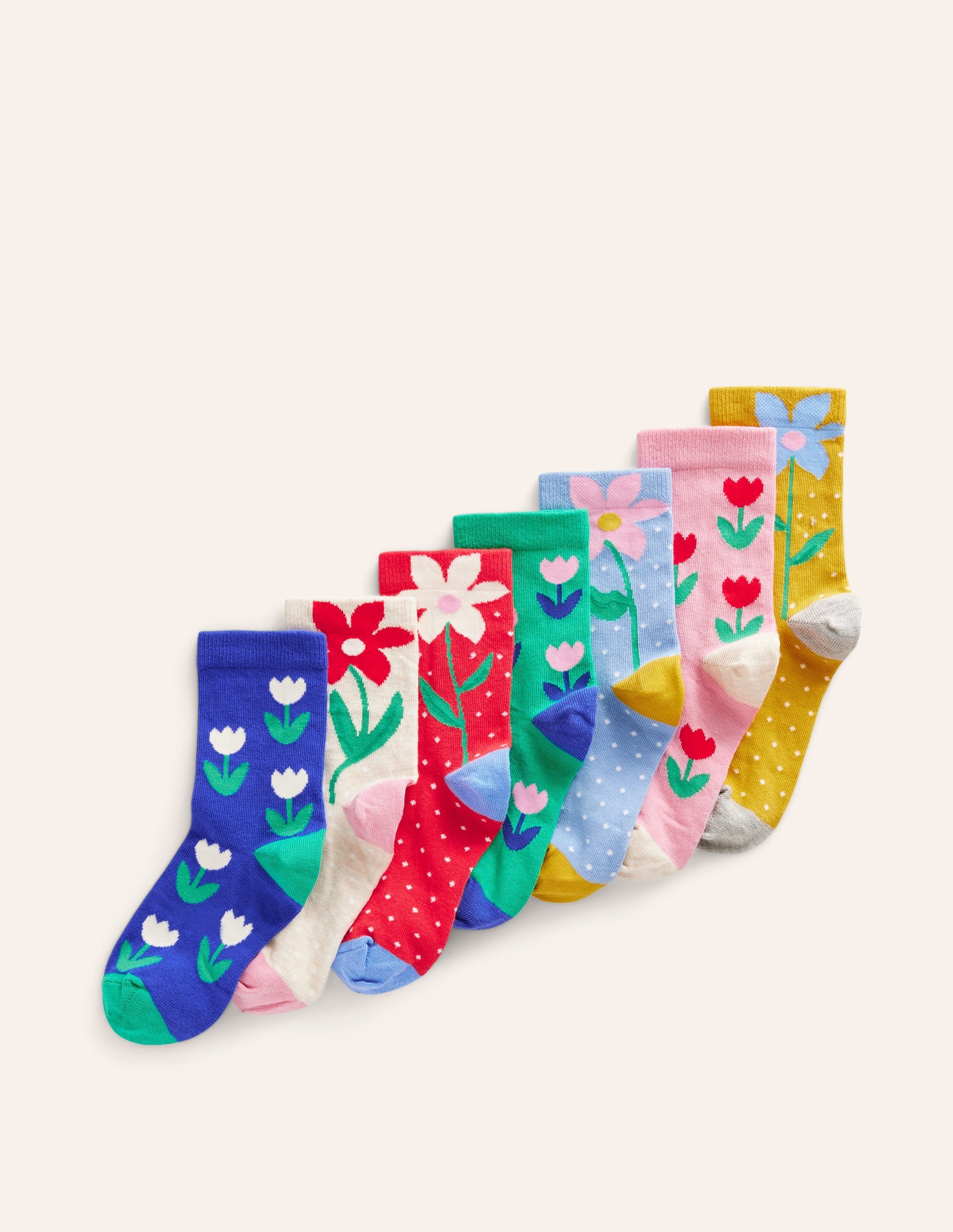 Socks 7 Pack-Multi Flower-1