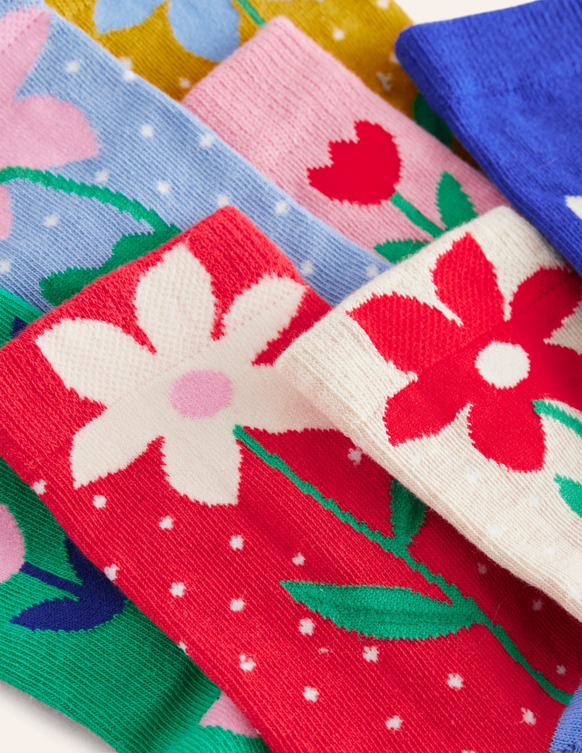Socks 7 Pack-Multi Flower-2