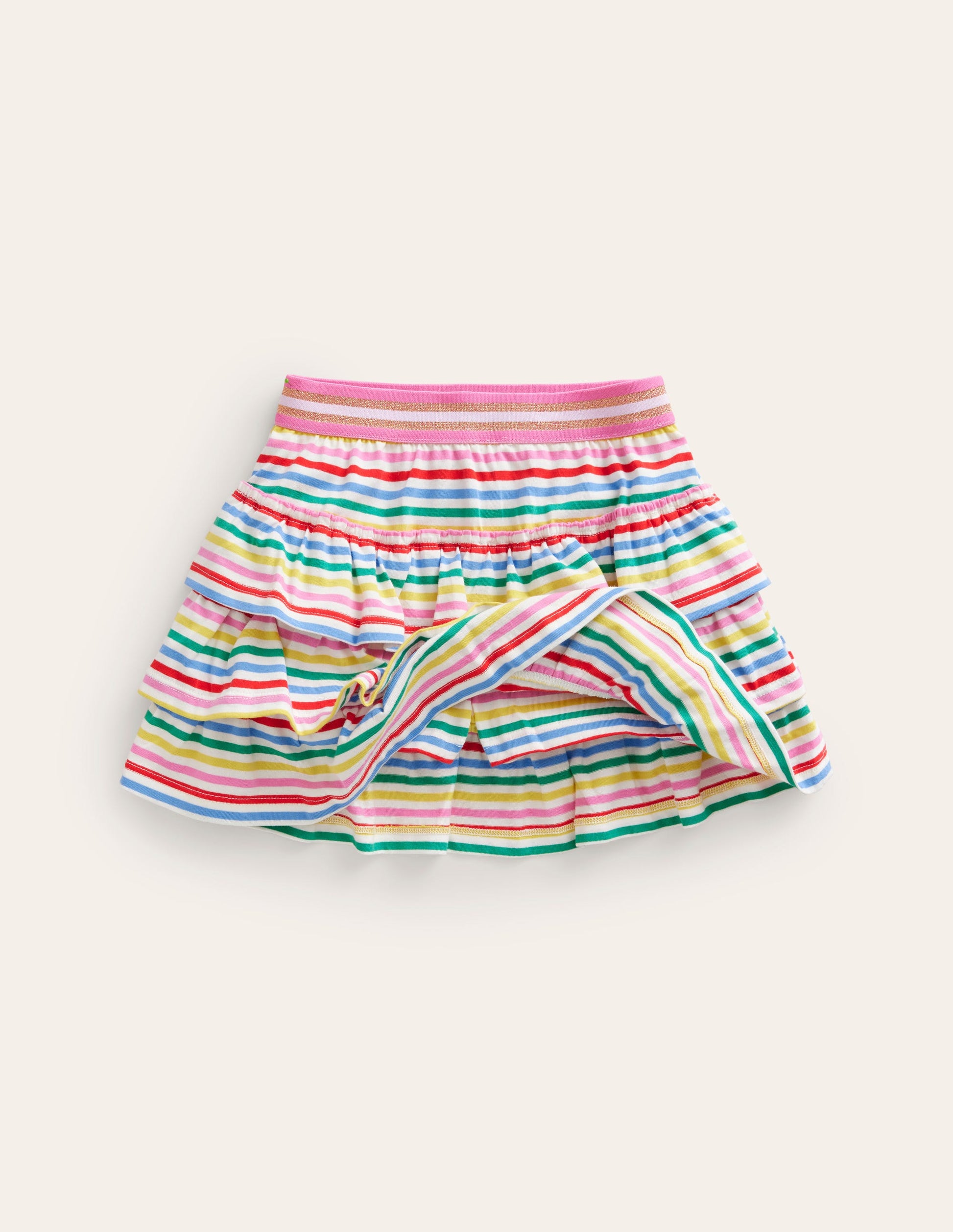 Jersey Ruffle Skort-Multi Stripe-4