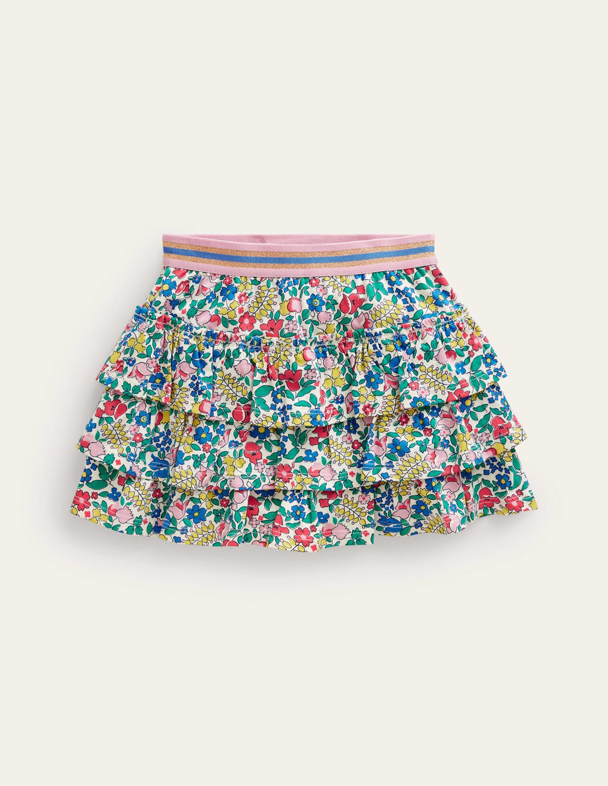 Jersey Ruffle Skort-Multi Flowerbed - Image 1