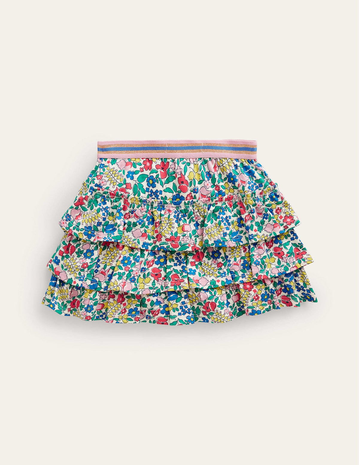 Jersey Ruffle Skort-Multi Flowerbed - Image 2