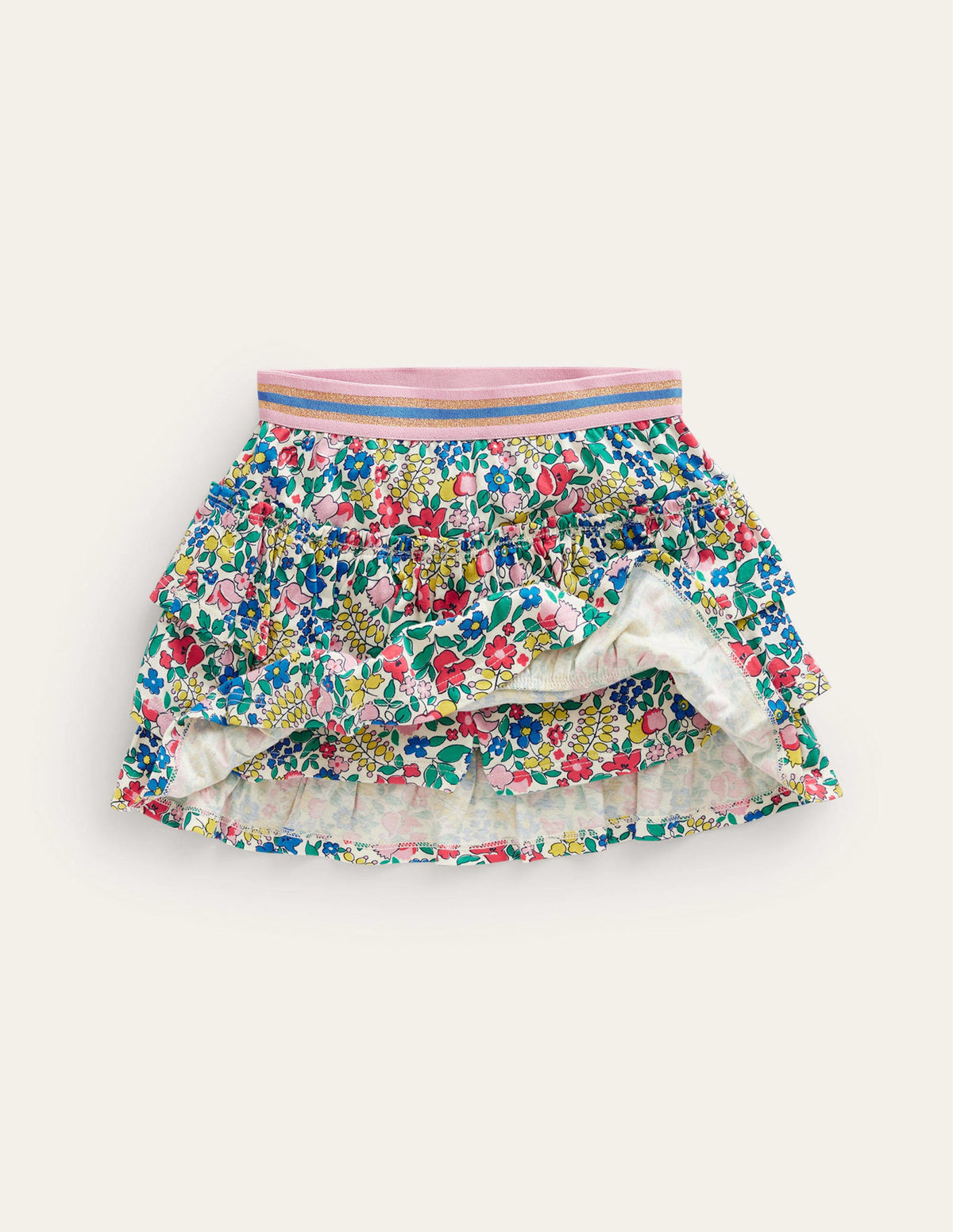 Jersey Ruffle Skort-Multi Flowerbed - Image 4
