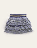 Jersey Ruffle Skort-College Navy/Ivory