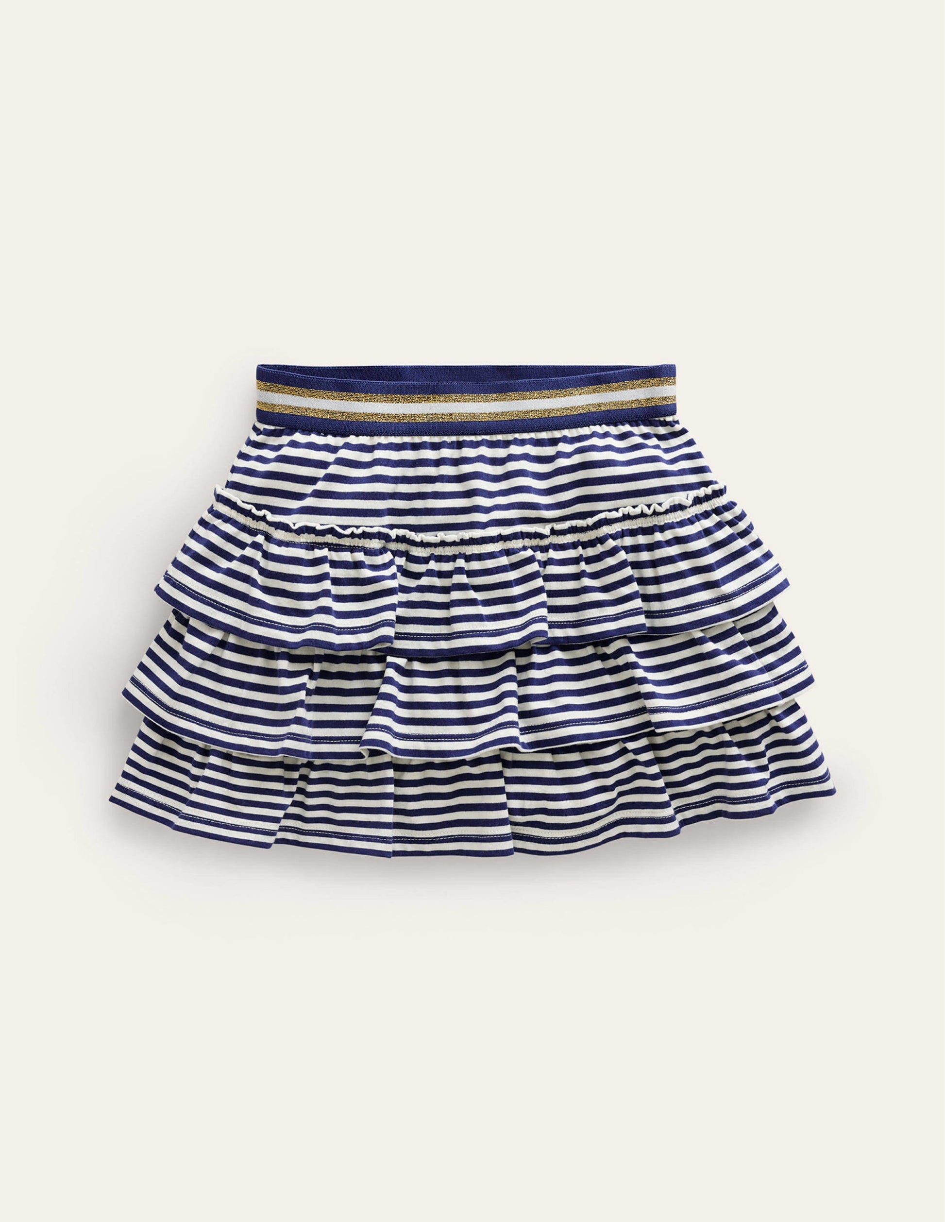 Jersey Ruffle Skort-College Navy/Ivory-1