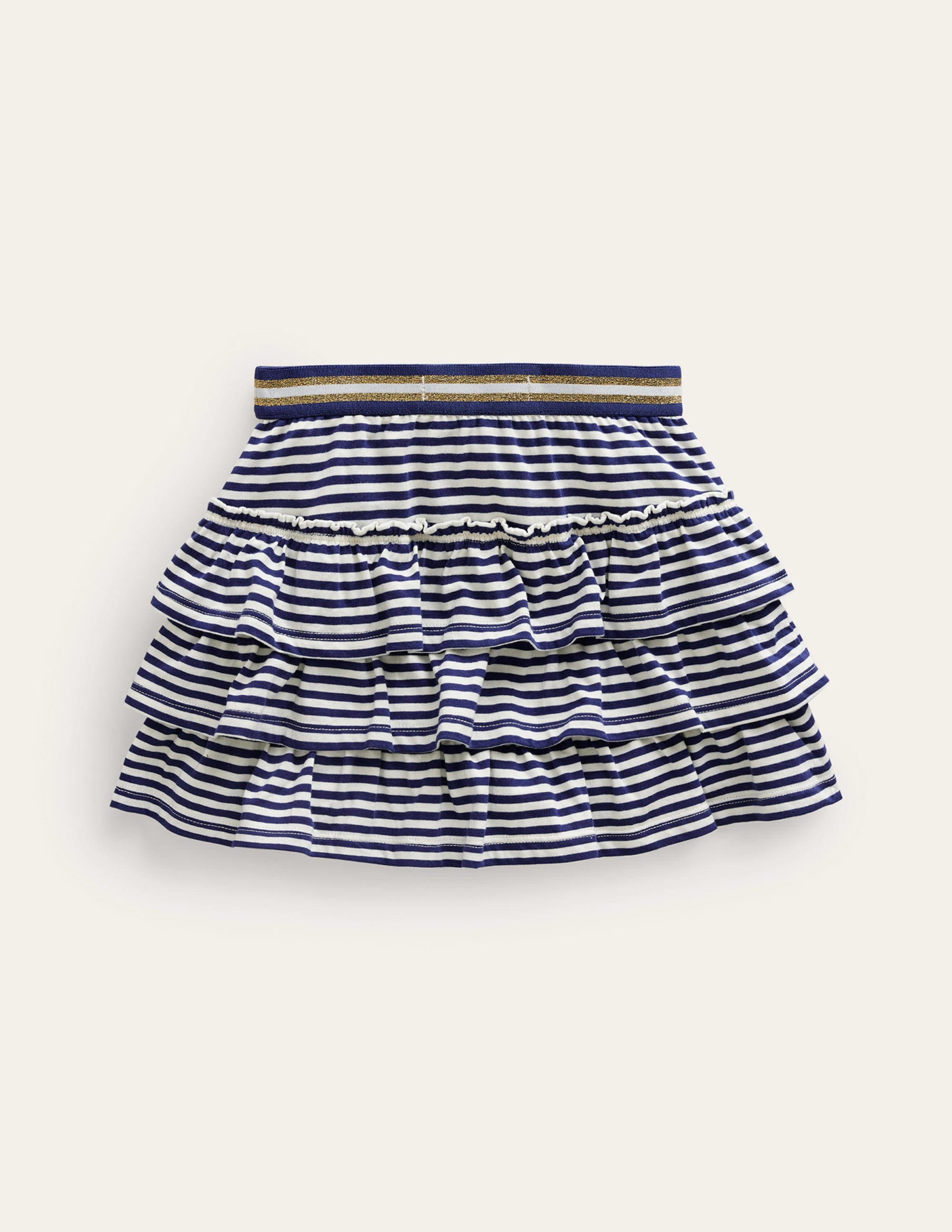 Jersey Ruffle Skort-College Navy/Ivory - Image 2