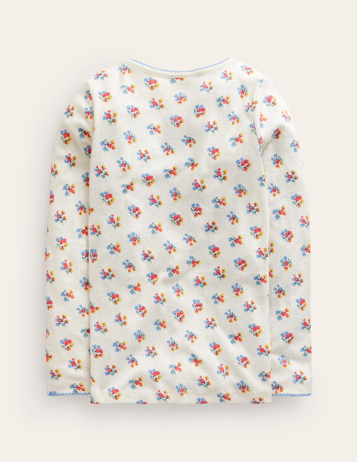 Supersoft Pointelle T-shirt-Ivory Floral-2