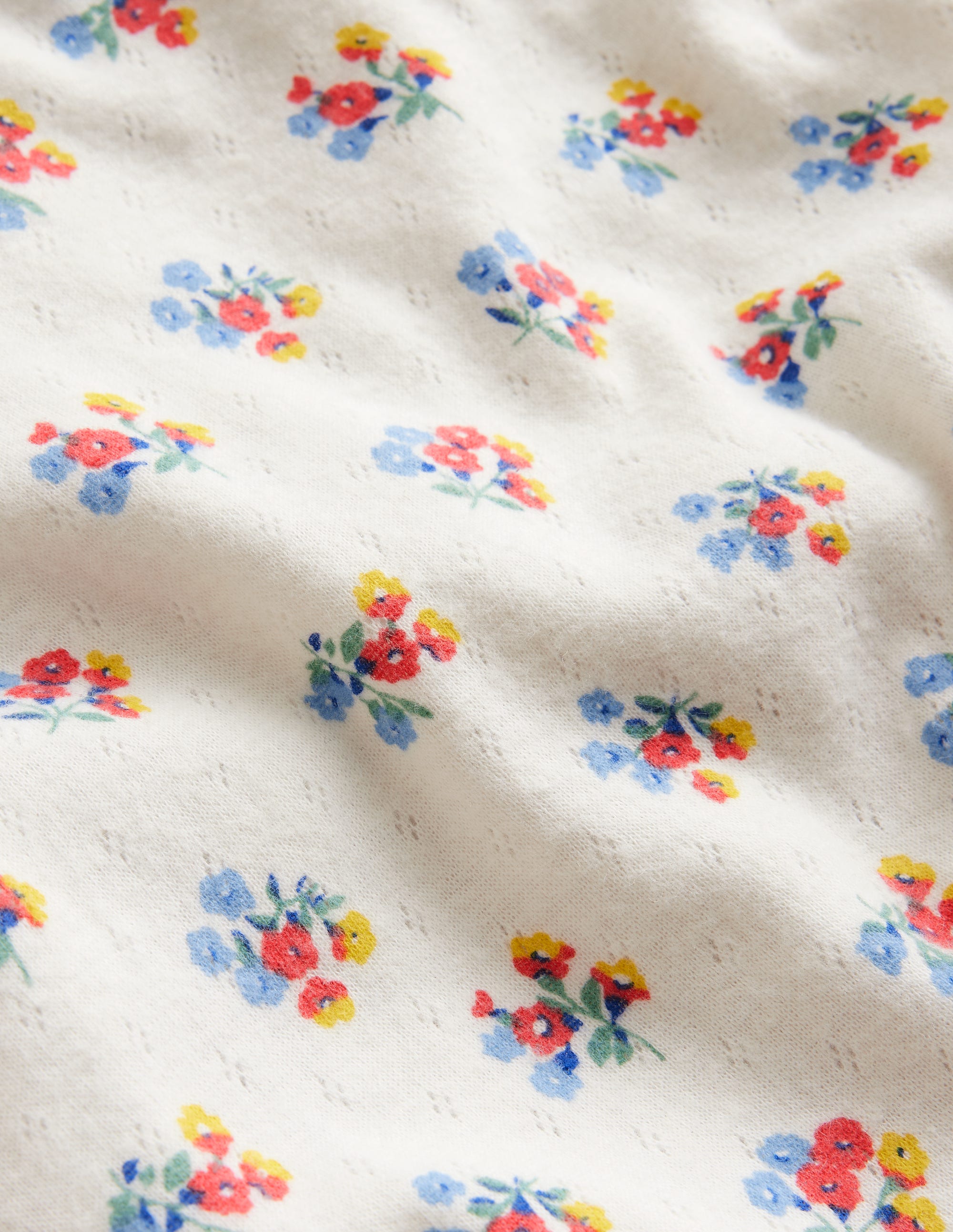 Supersoft Pointelle T-shirt-Ivory Floral - Image 3