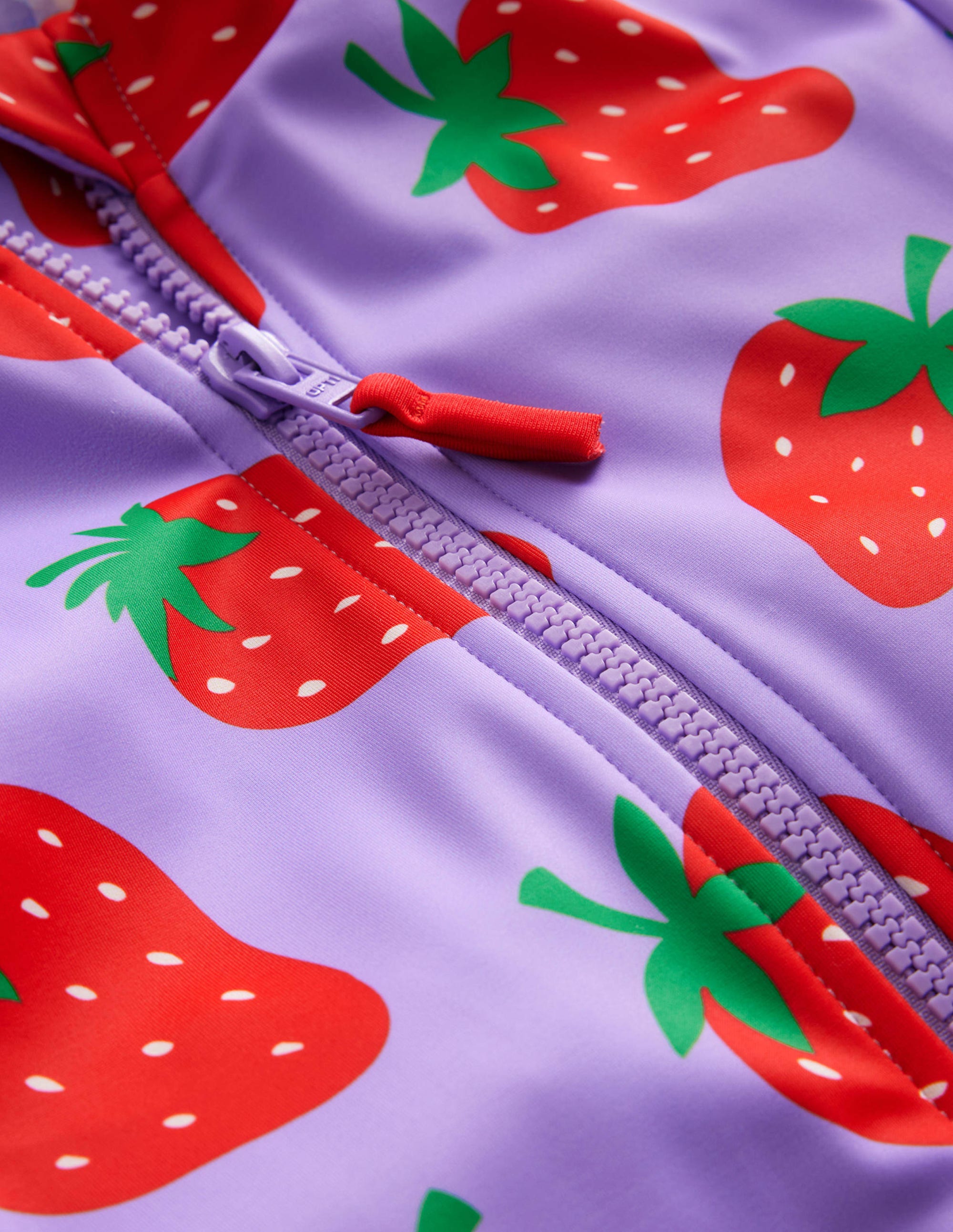 Long-sleeved Swimsuit-Violet Tulip Strawberries - Image 3