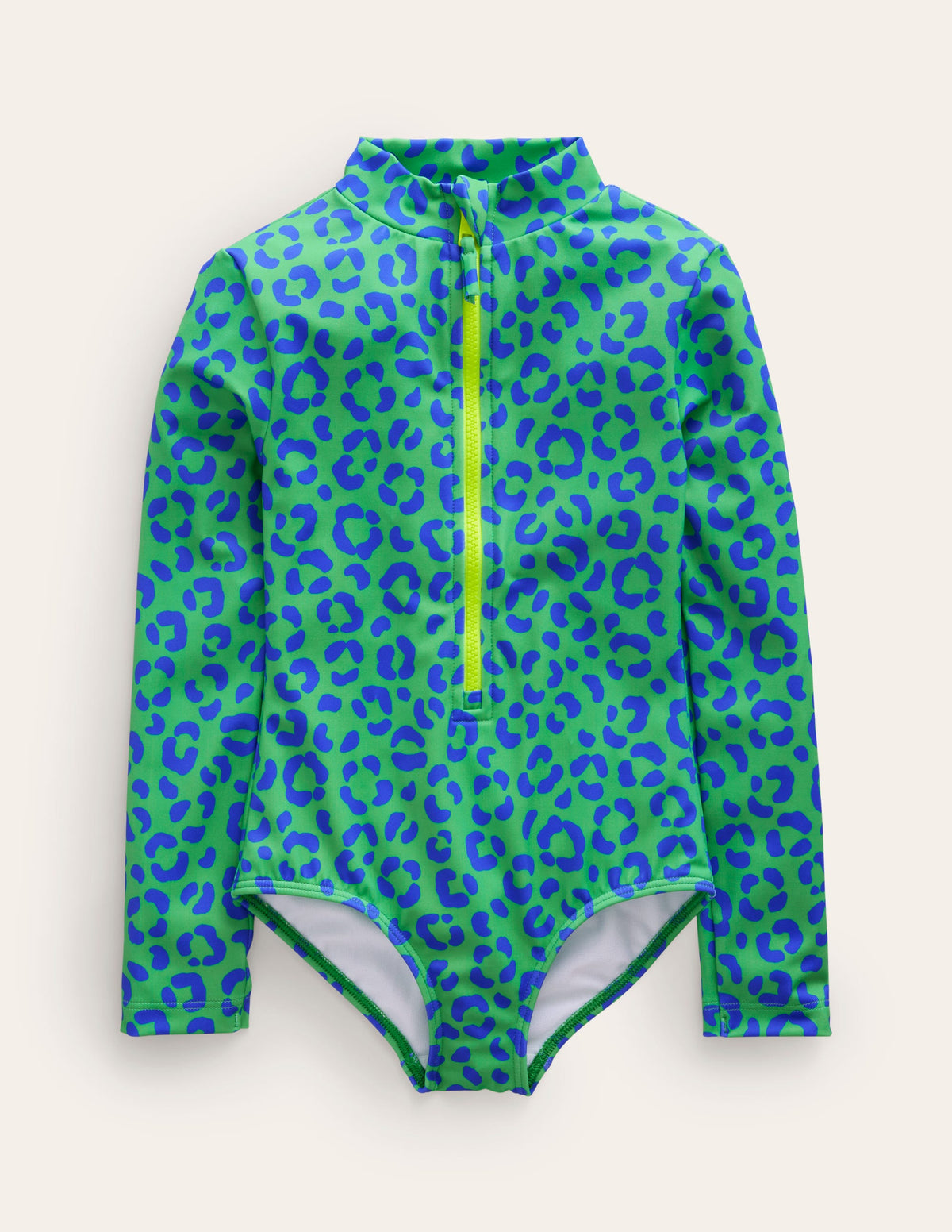 Long-sleeved Swimsuit-Green Leopard - Image 1