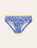 Patterned Bikini Bottoms-Blue Leopard
