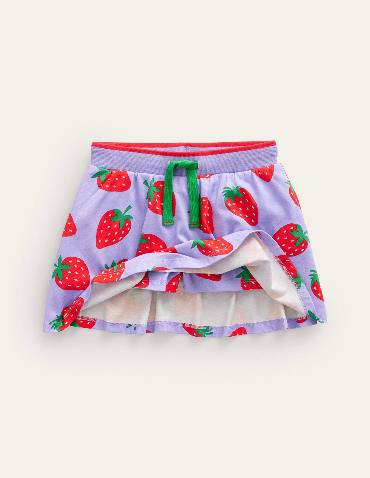 Printed Jersey Skort-Parma Violet Strawberries - Image 4