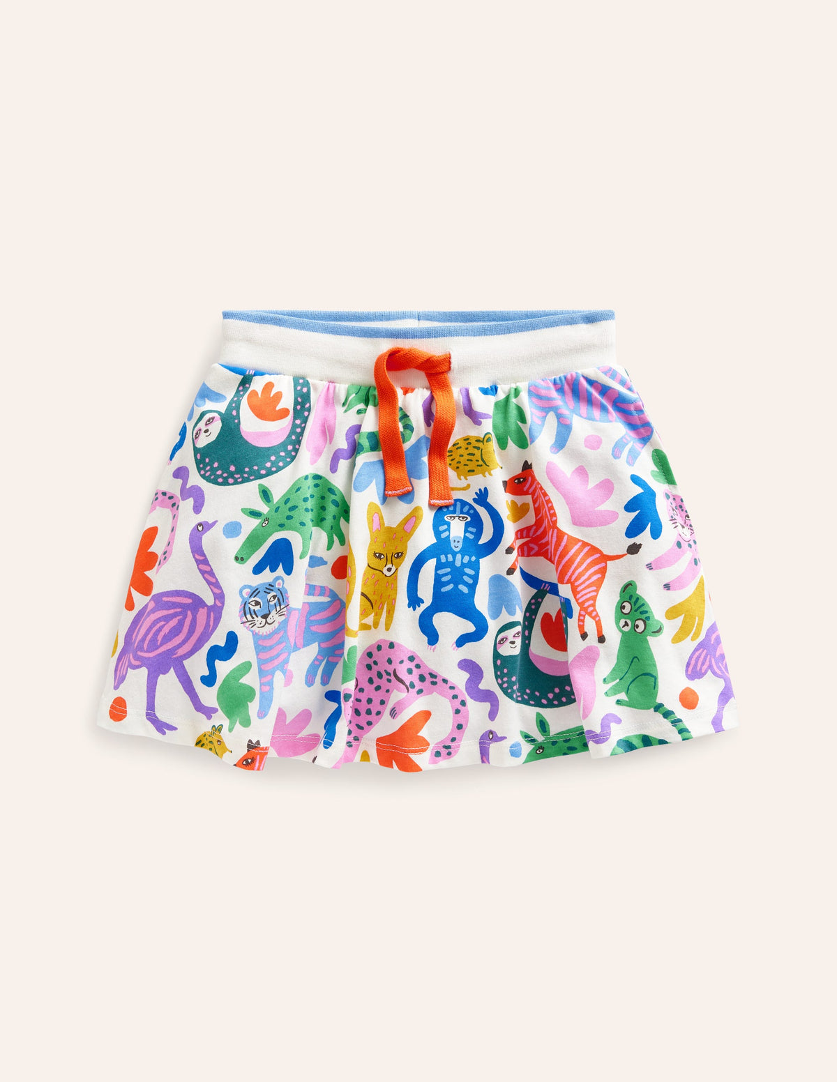 Printed Jersey Skort-Multi Safari Friends - Image 1