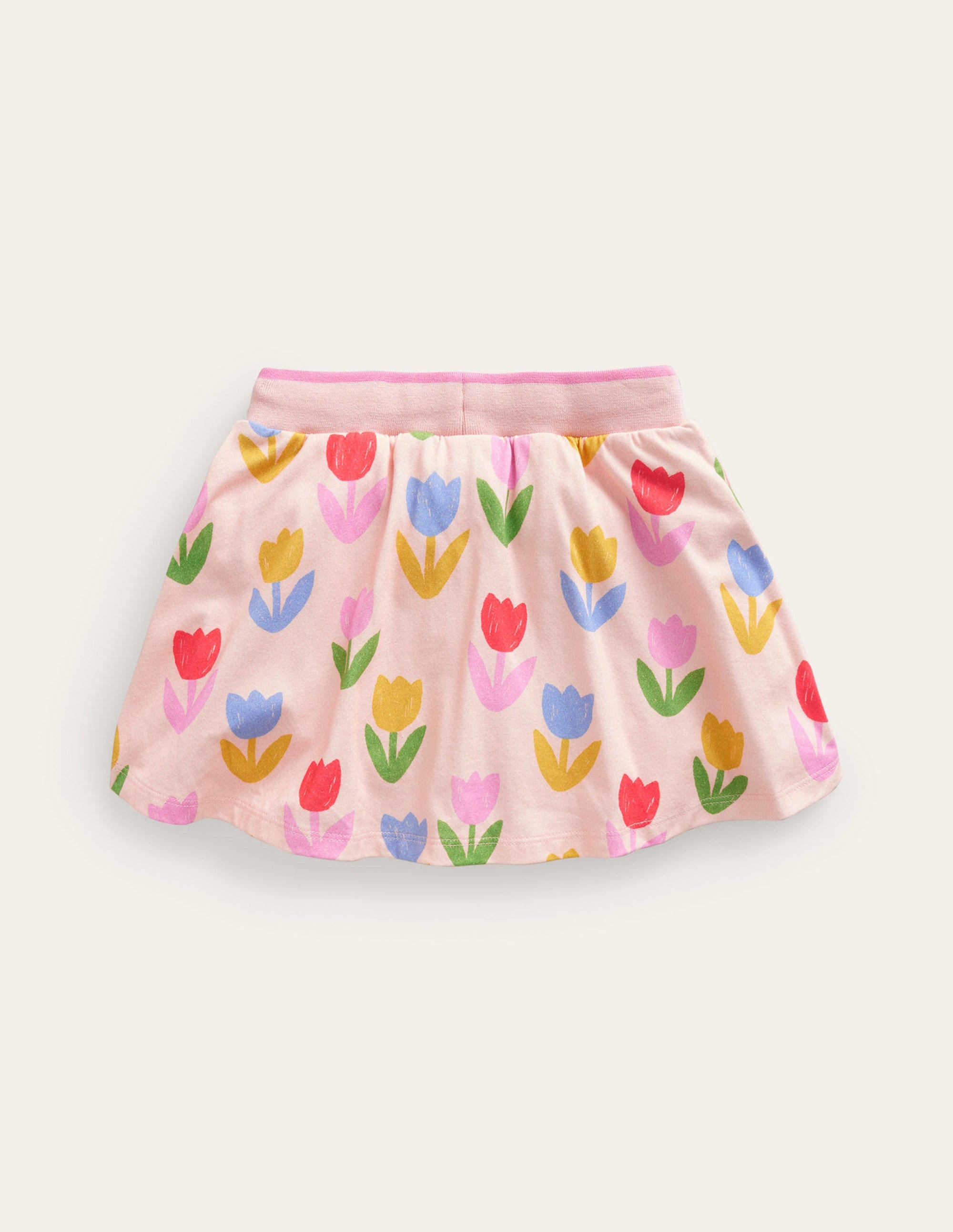 Printed Jersey Skort-Provence Dusty Pink Tuilips - Image 2