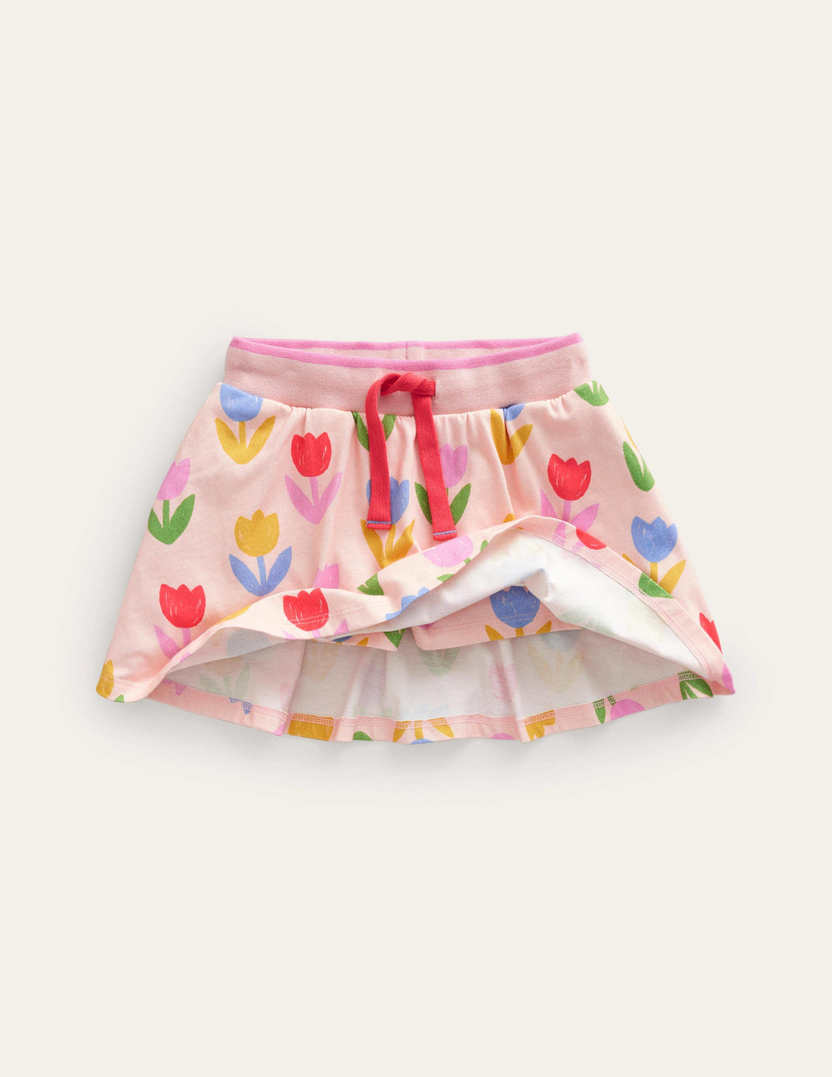 Printed Jersey Skort-Provence Dusty Pink Tuilips - Image 4