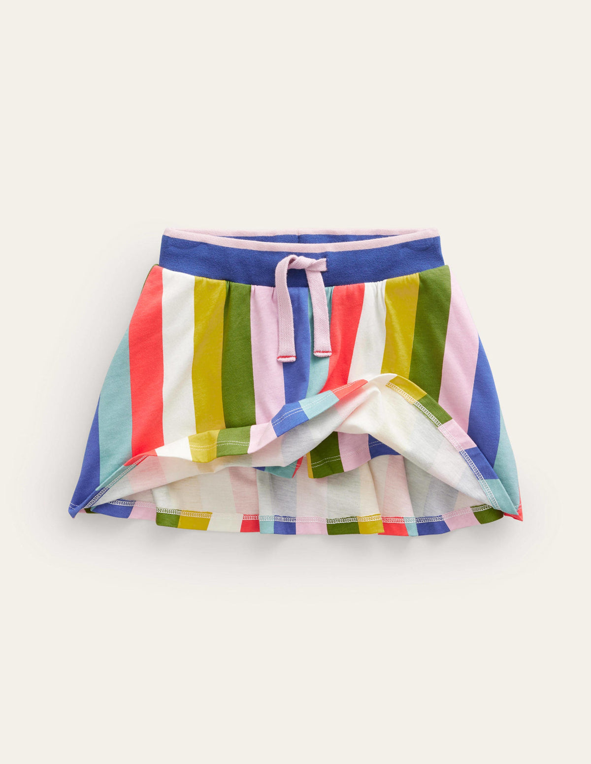 Printed Jersey Skort-Multi Rainbow Stripe-4
