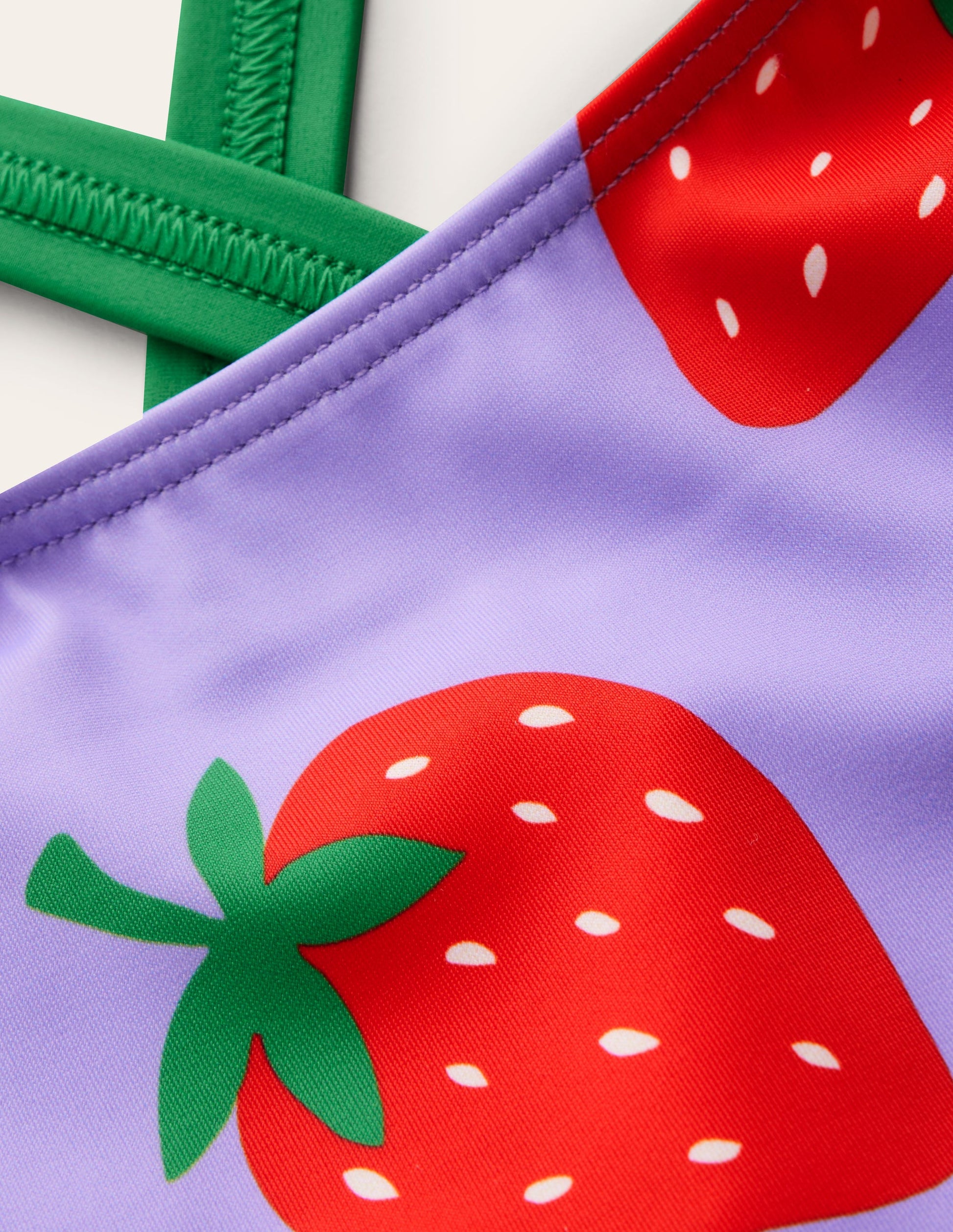 Cross-back Printed Swimsuit-Violet Tulip Strawberries-3