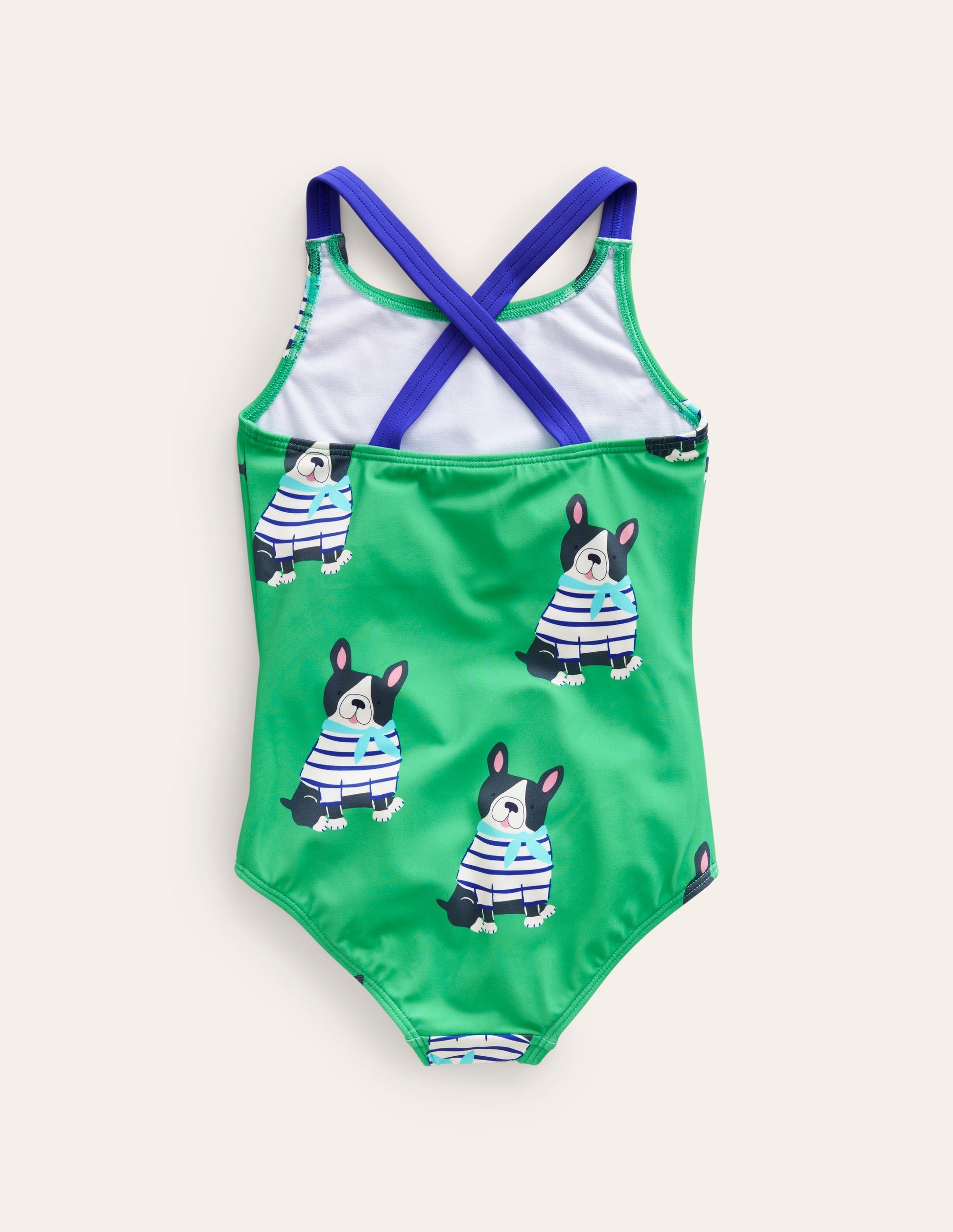 Cross-back Printed Swimsuit-Ming Green Dogs-2