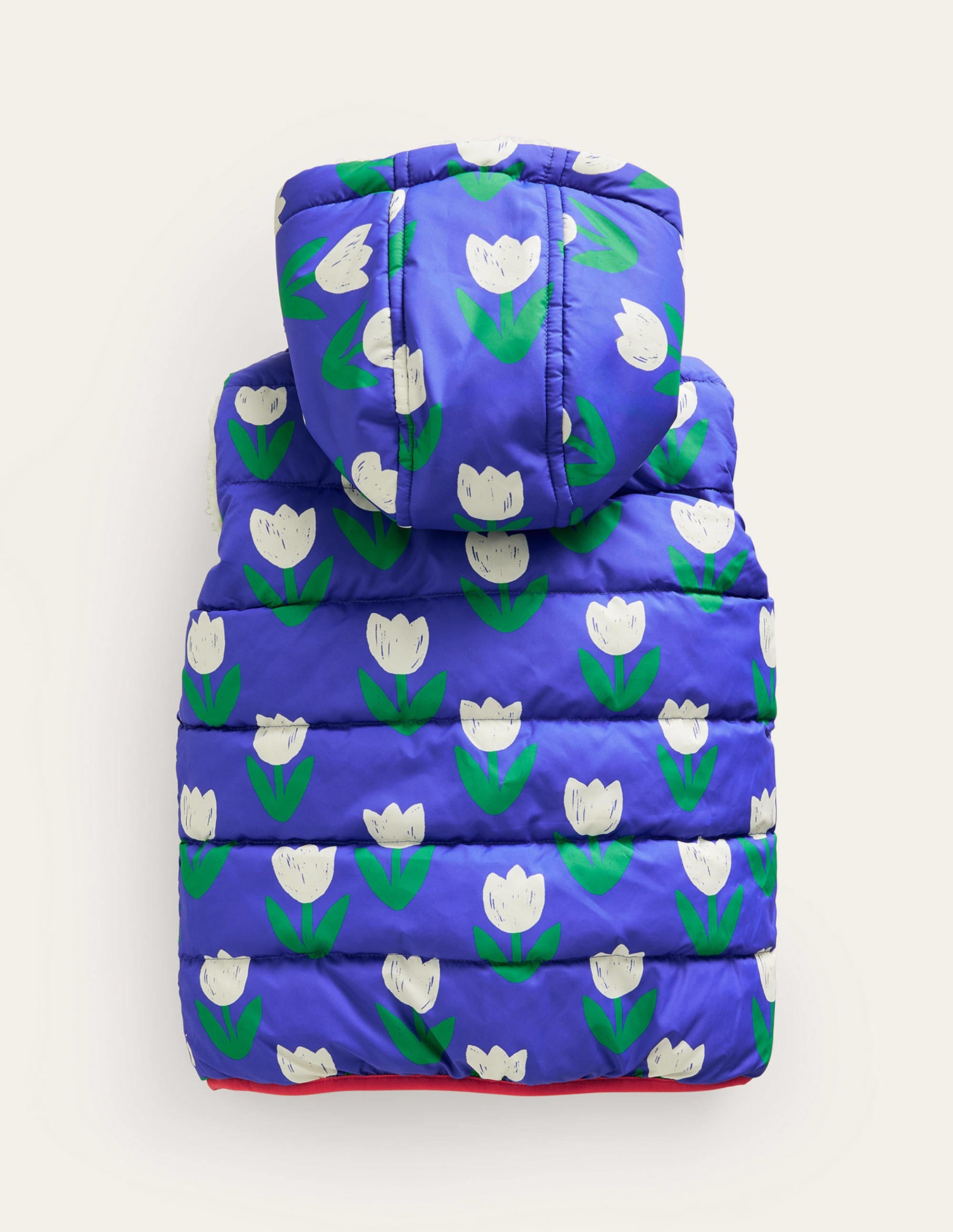 Borg Mix Reversible Gilet-Blue Heron Tulips - Image 2