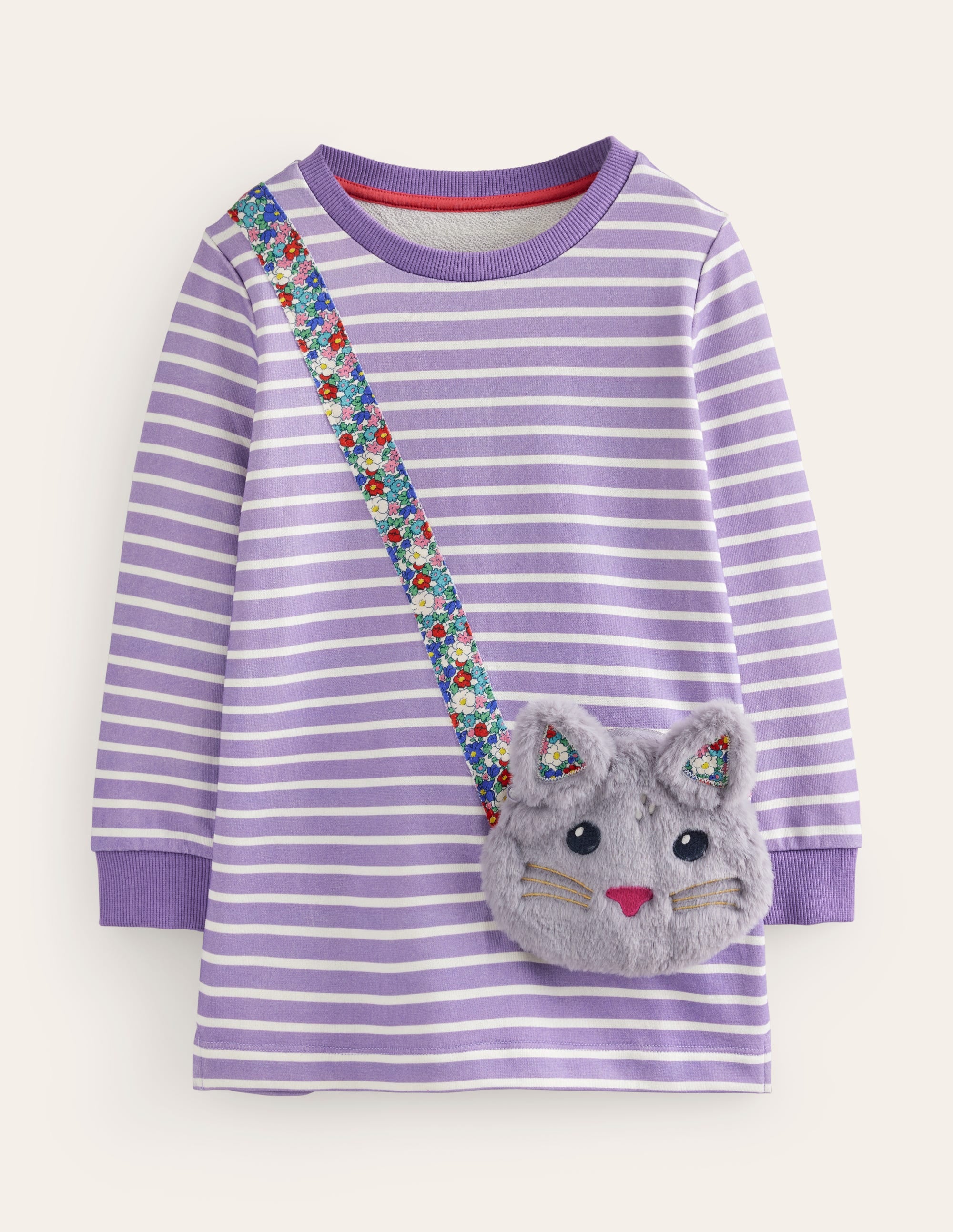Appliqué Pocket Tunic-Parma Violet/Ivory - Image 1