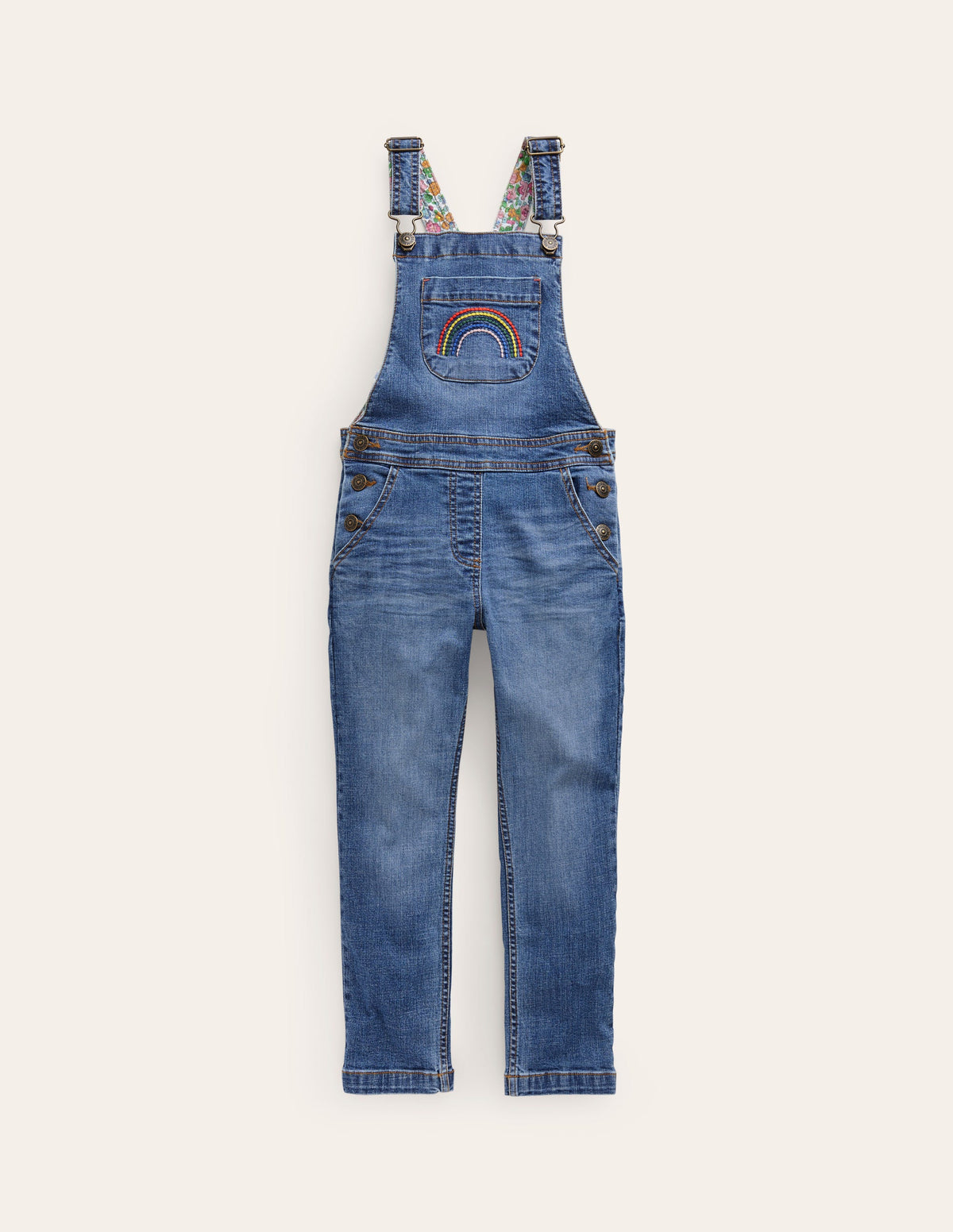 Fun Dungaree-Light Vintage Denim Rainbow - Image 1