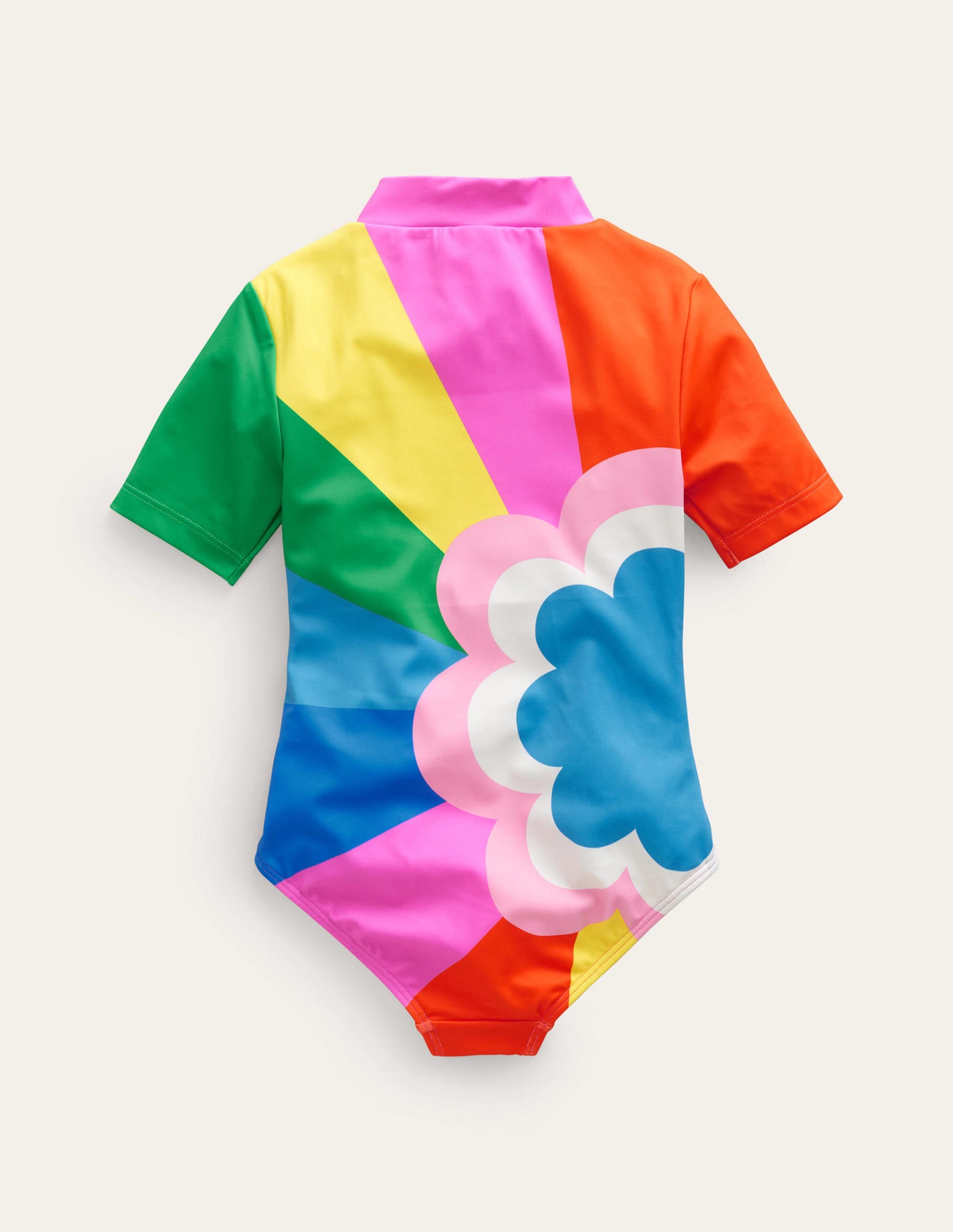 Short-sleeved Swimsuit-Multi Daisy Cloud - Image 2