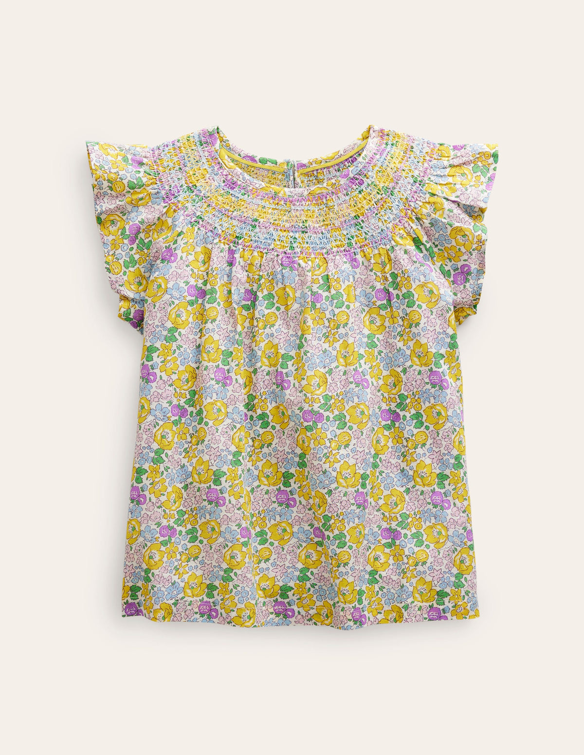 Woven Smocked Top-Yellow Spring Bloom - Image 1