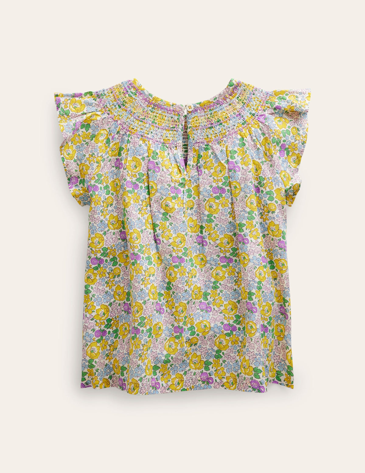 Woven Smocked Top-Yellow Spring Bloom - Image 2