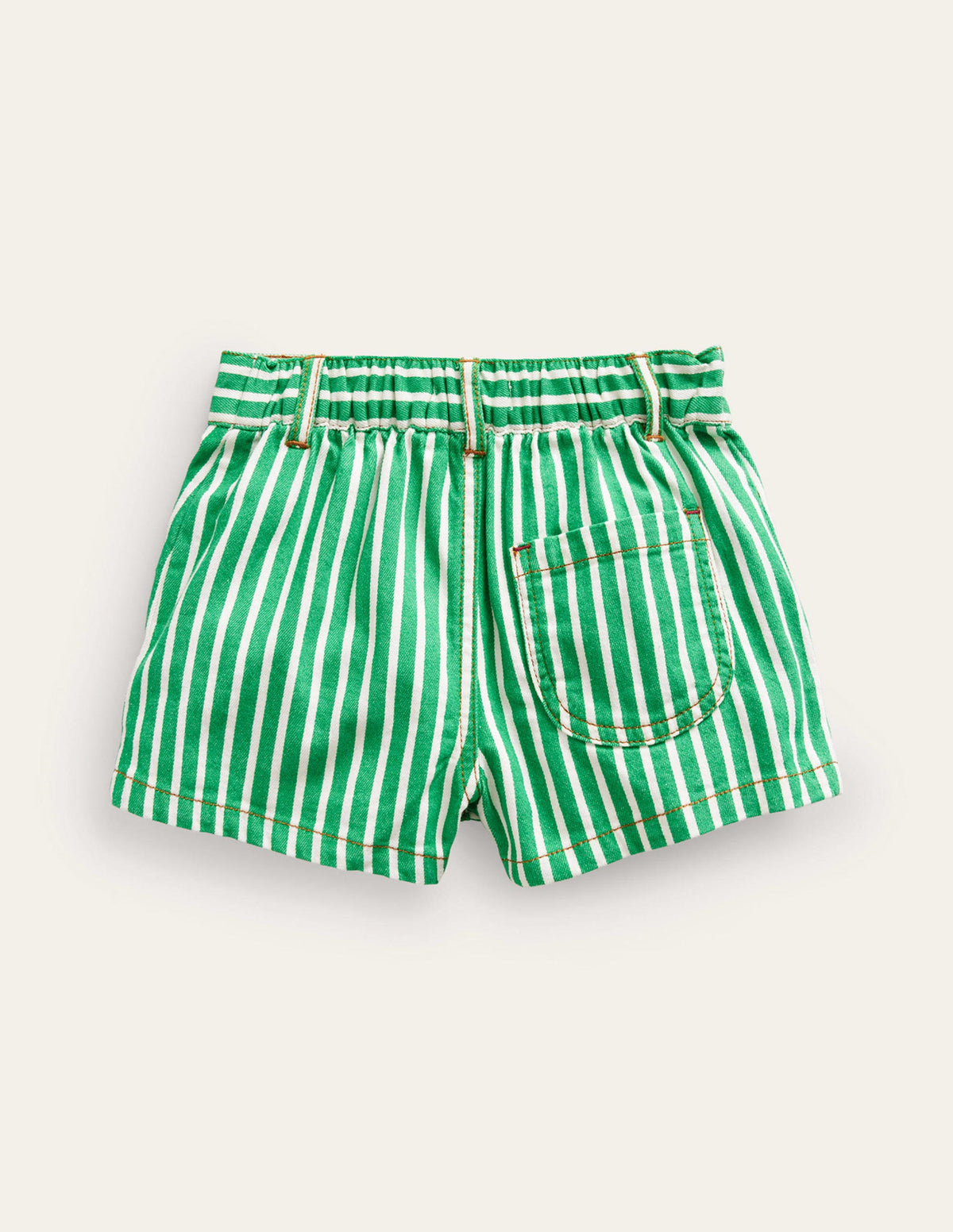 Patch Pocket Shorts-Green / Ivory Stripe Tulip - Image 2