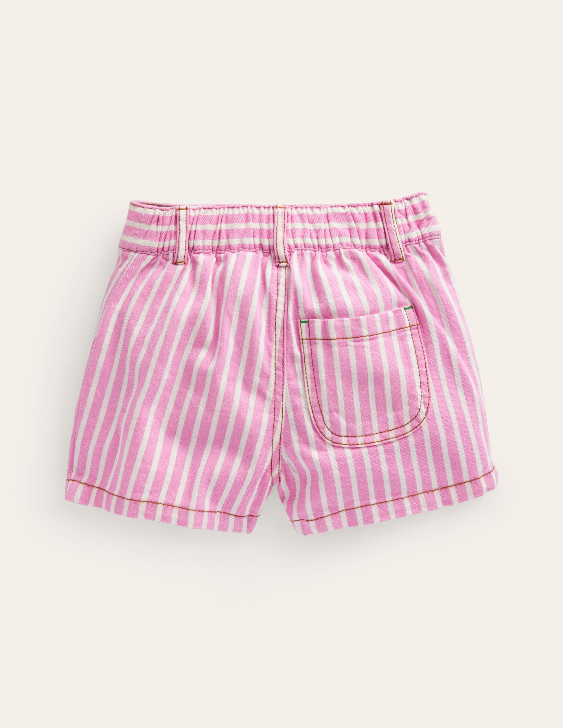 Patch Pocket Shorts-Pink / Ivory Stripe Tulip-2