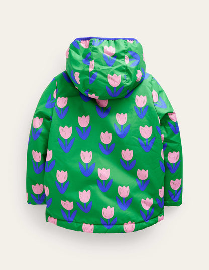 Jersey Lined Anorak-Runner Bean Green Tulips-2