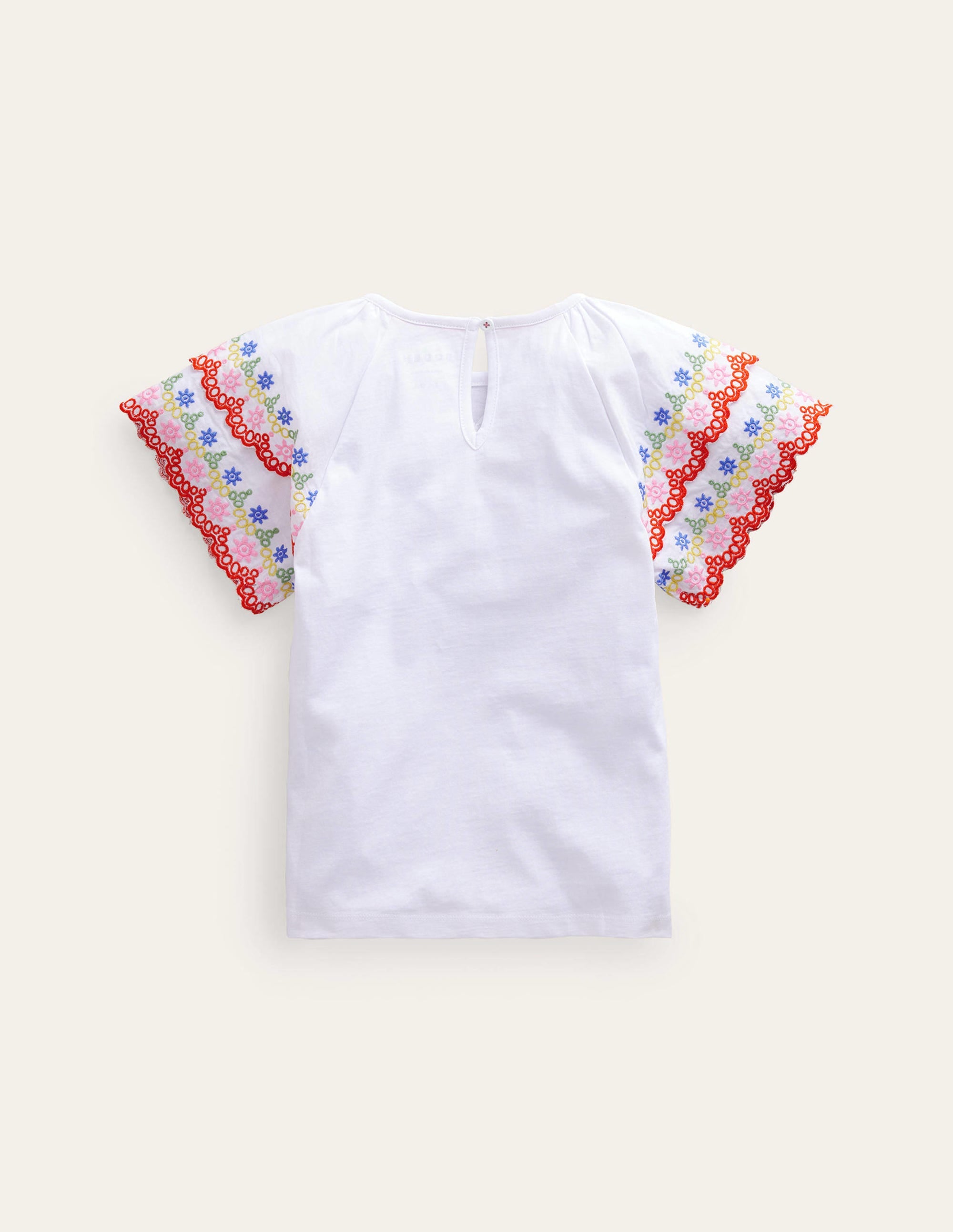 Broderie Mix T-shirt-Ivory/Multi - Image 2