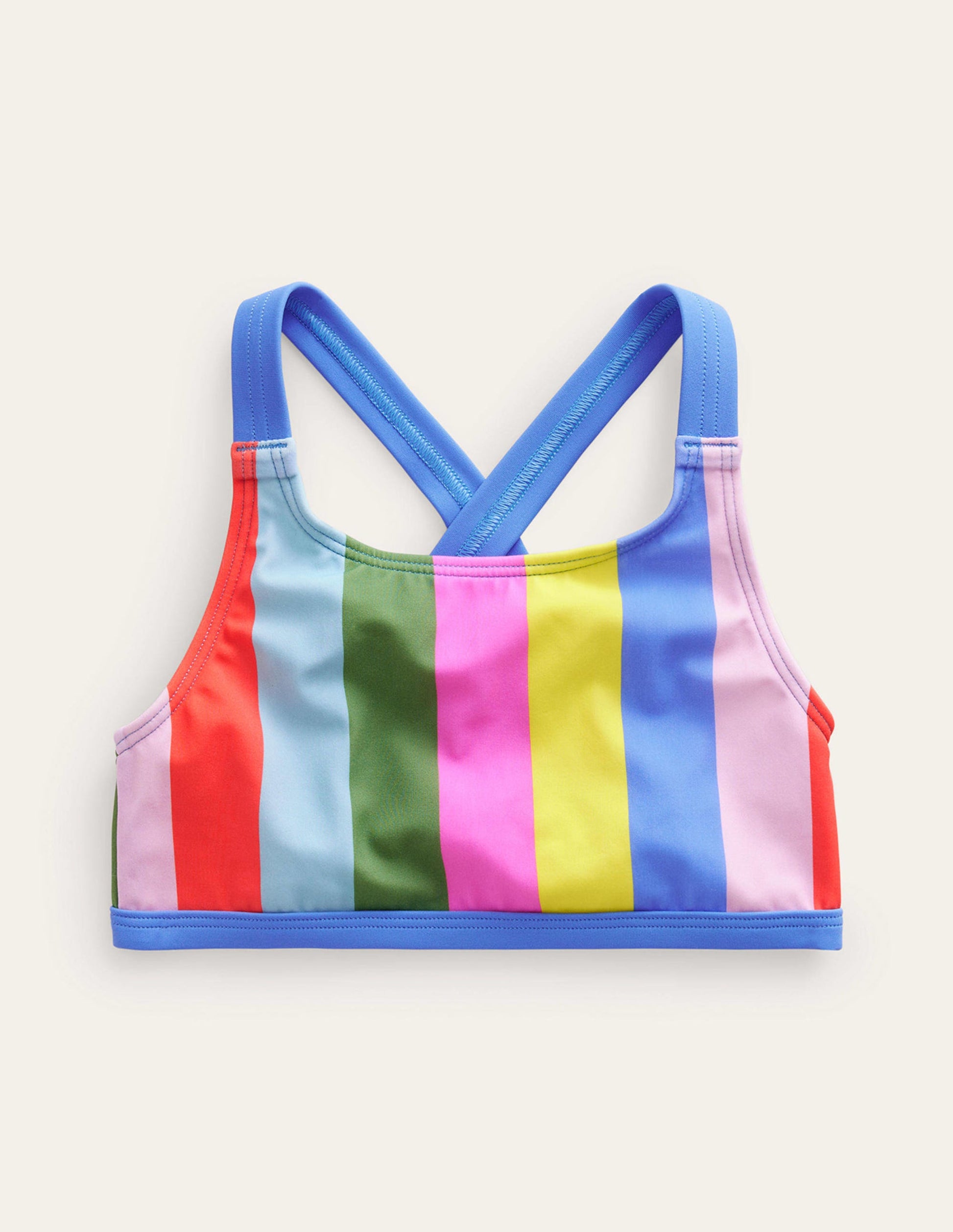Cross Back Bikini Top-Soft Multi Stripe Boden UK - Main Image