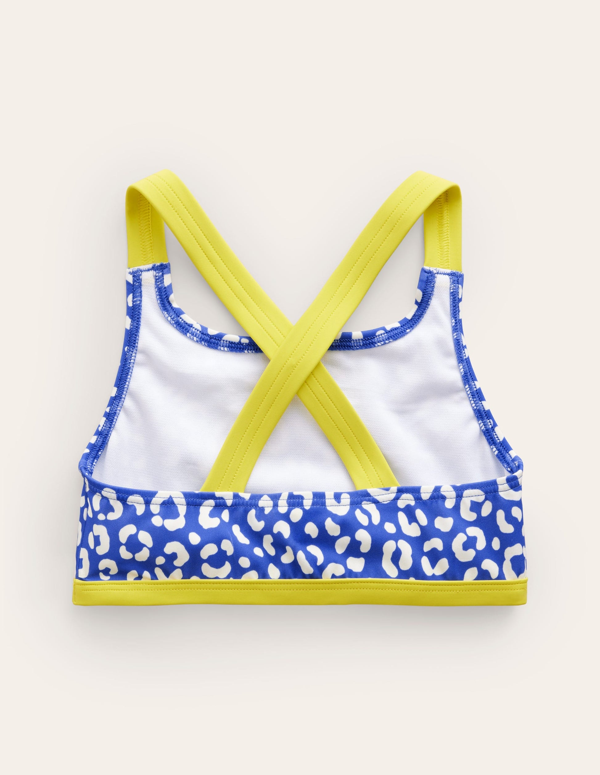 Cross Back Bikini Top-Blue Leopard-2