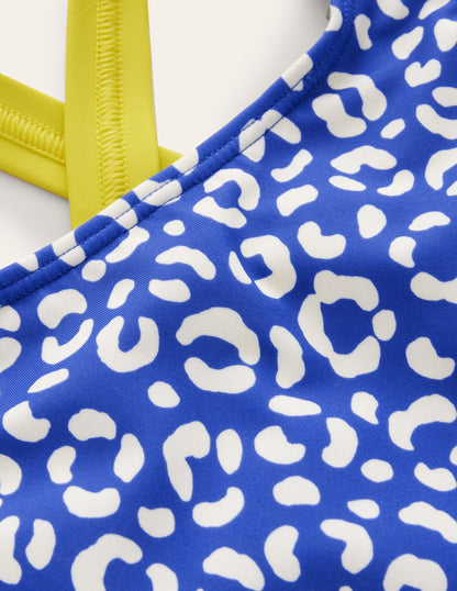 Cross Back Bikini Top-Blue Leopard-3