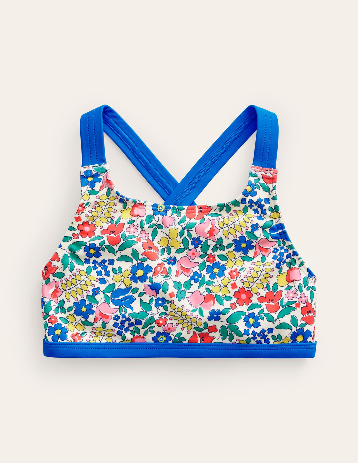 Cross Back Bikini Top-Multi Flowerbed - Image 1